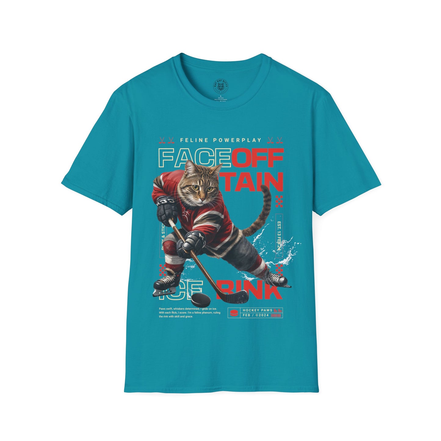 Hockey Cat - Unisex Cat Graphic Tees | Graphic T Shirts