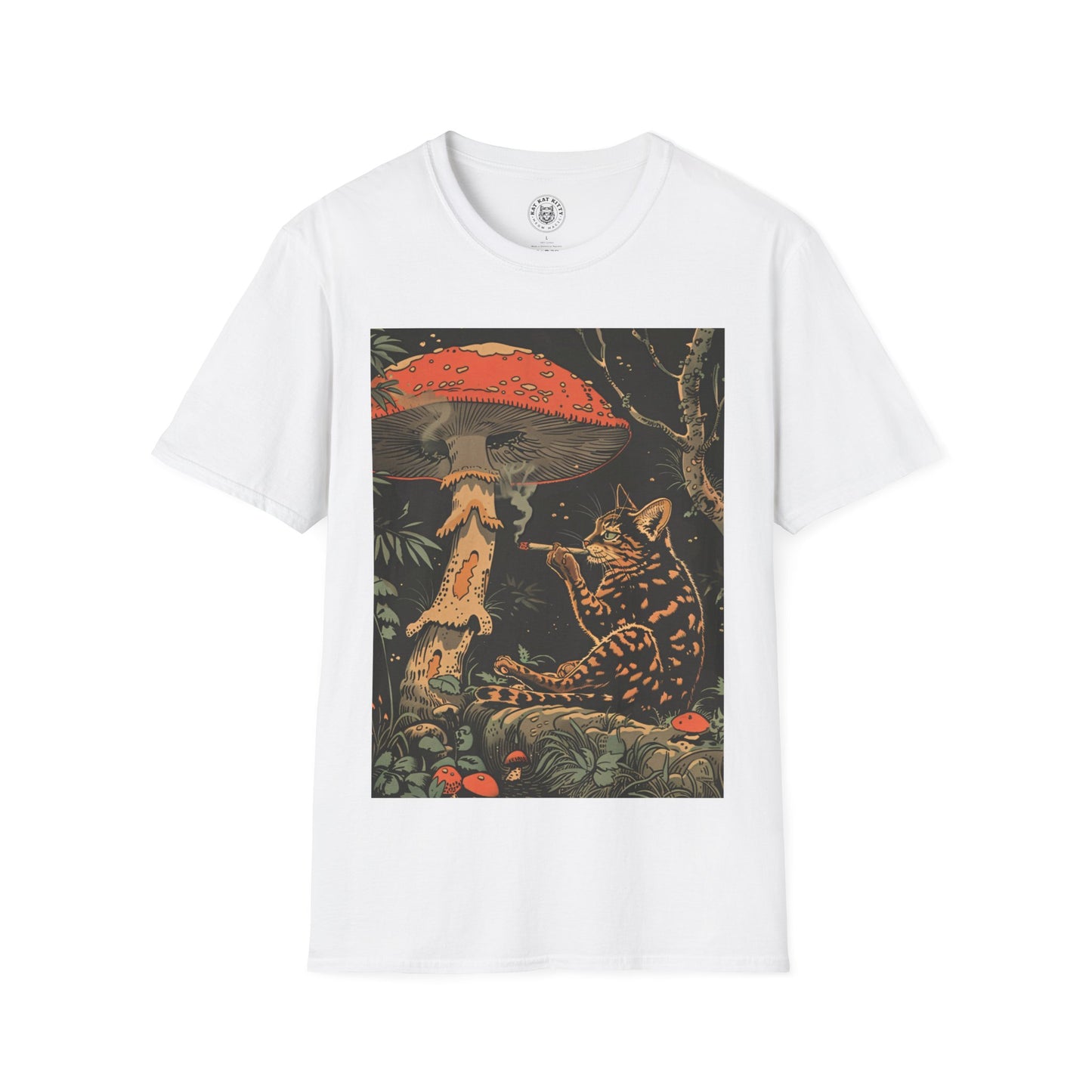 Cat, Blunt and Mushroom - Unisex Cat Graphic Tees | Graphic T Shirts