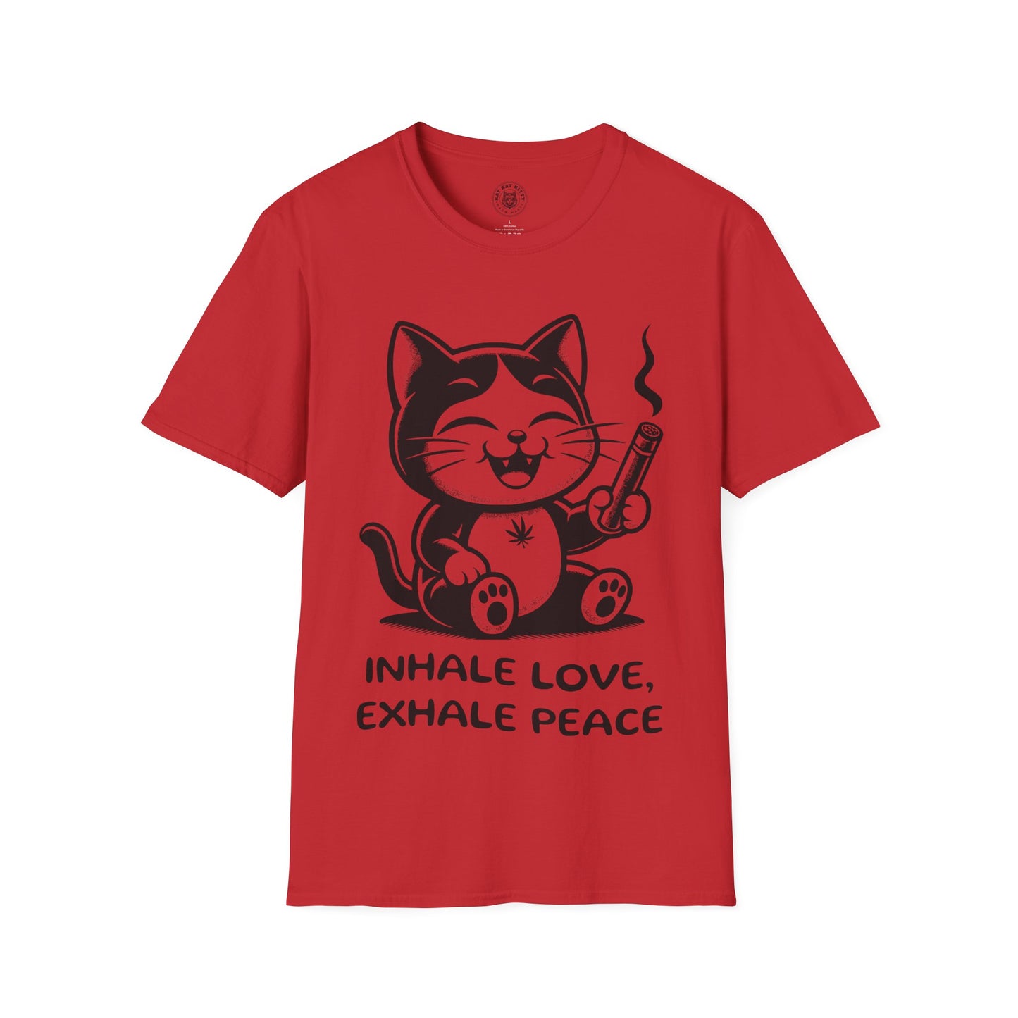 Inhale Love Exhale Peace - Unisex Cat Graphic Tees | Graphic T Shirts