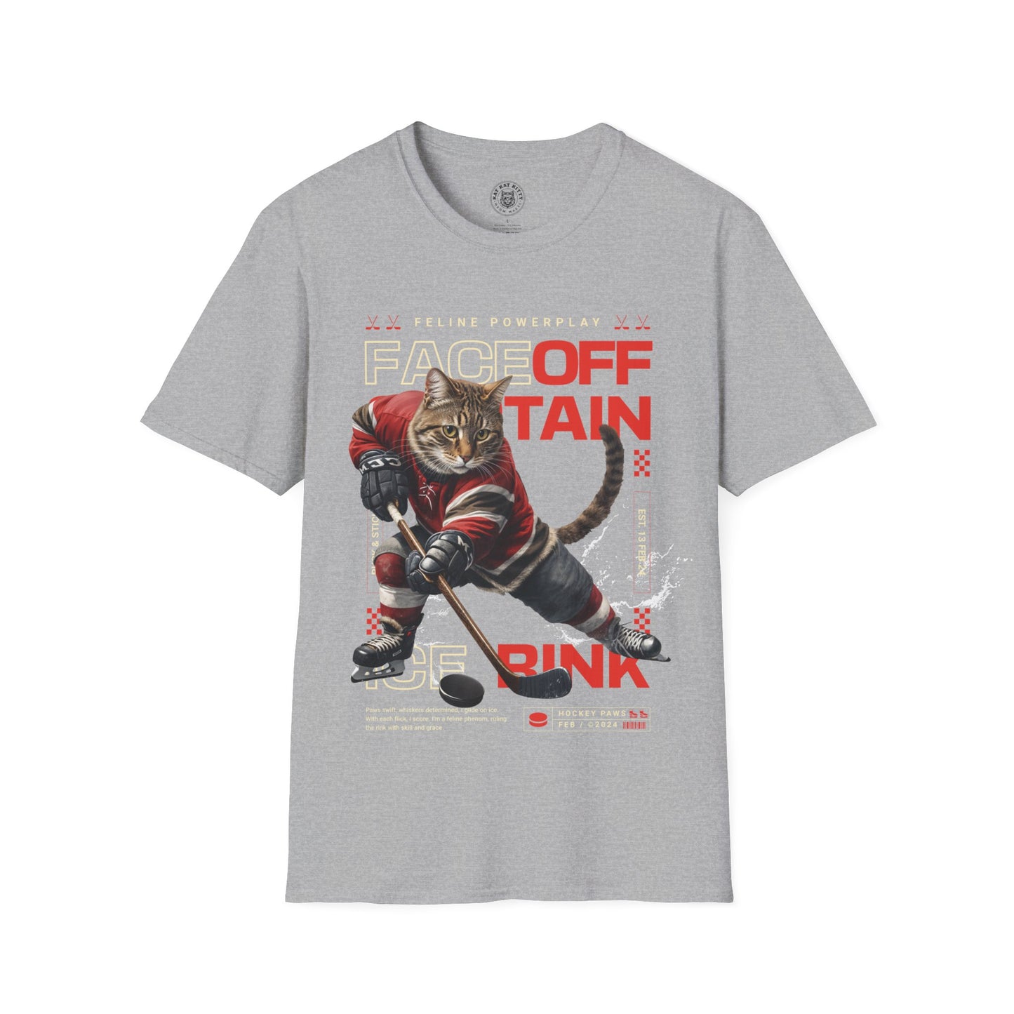Hockey Cat - Unisex Cat Graphic Tees | Graphic T Shirts