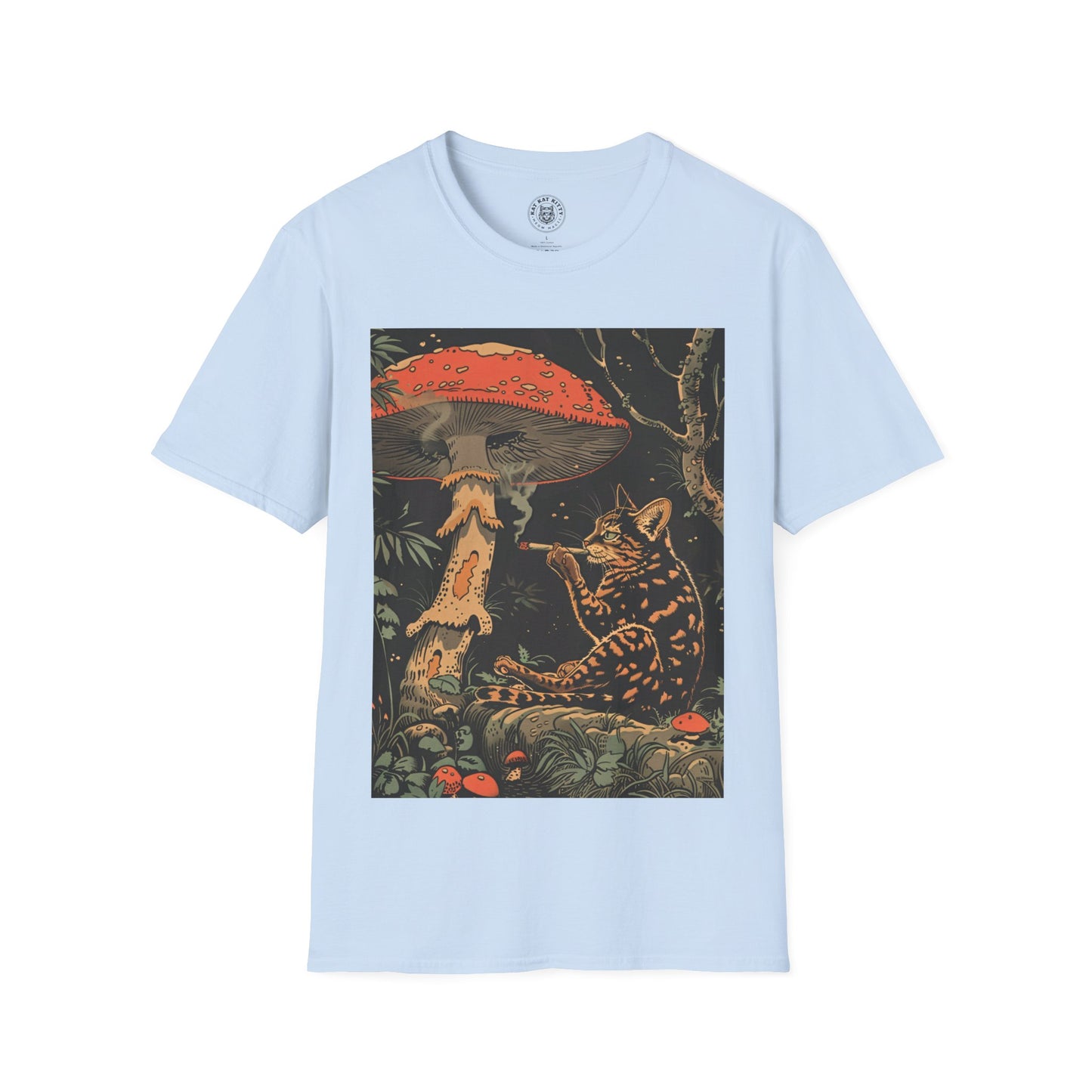 Cat, Blunt and Mushroom - Unisex Cat Graphic Tees | Graphic T Shirts