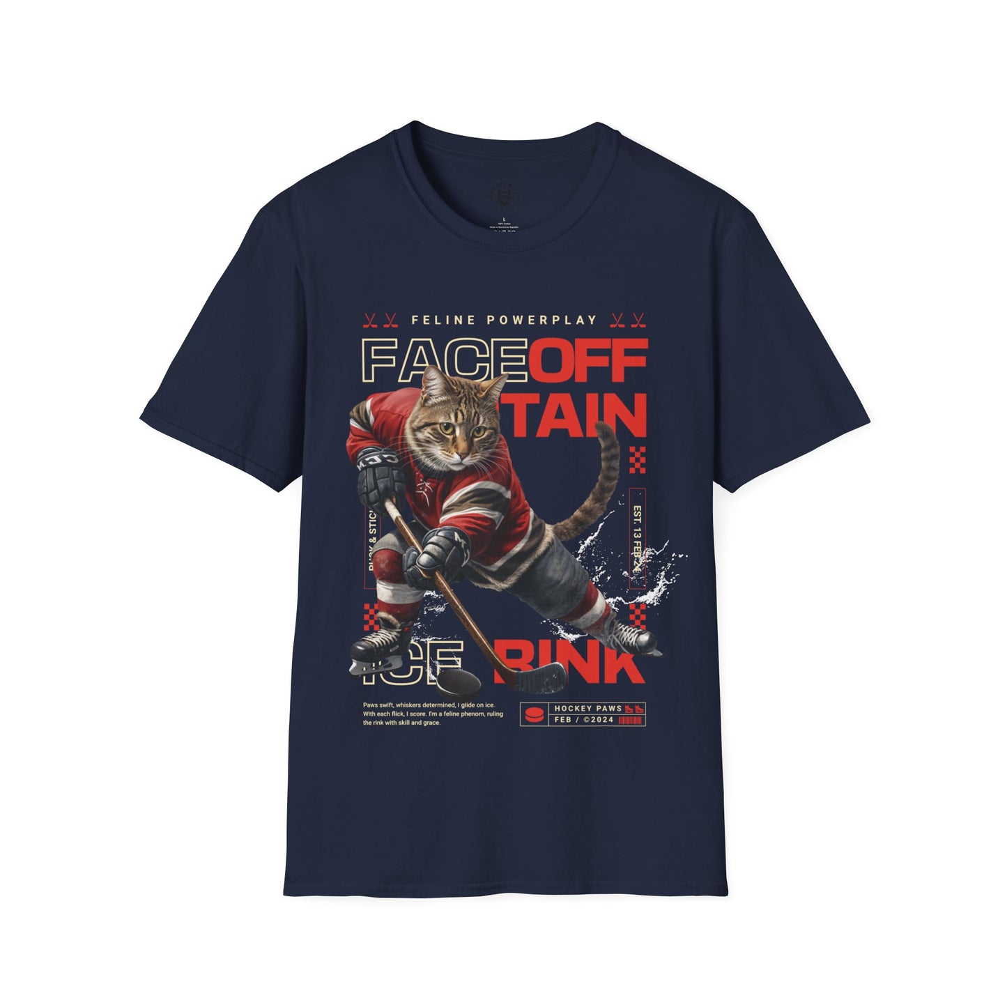 Hockey Cat - Unisex Cat Graphic Tees | Graphic T Shirts