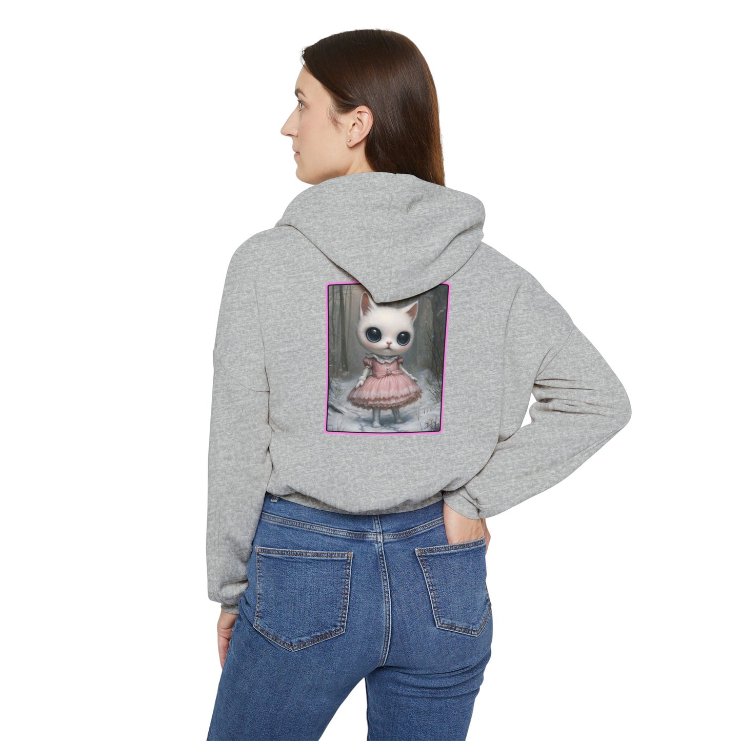 Kitsch Princess - Women's Cinched Bottom Cat Hoodie