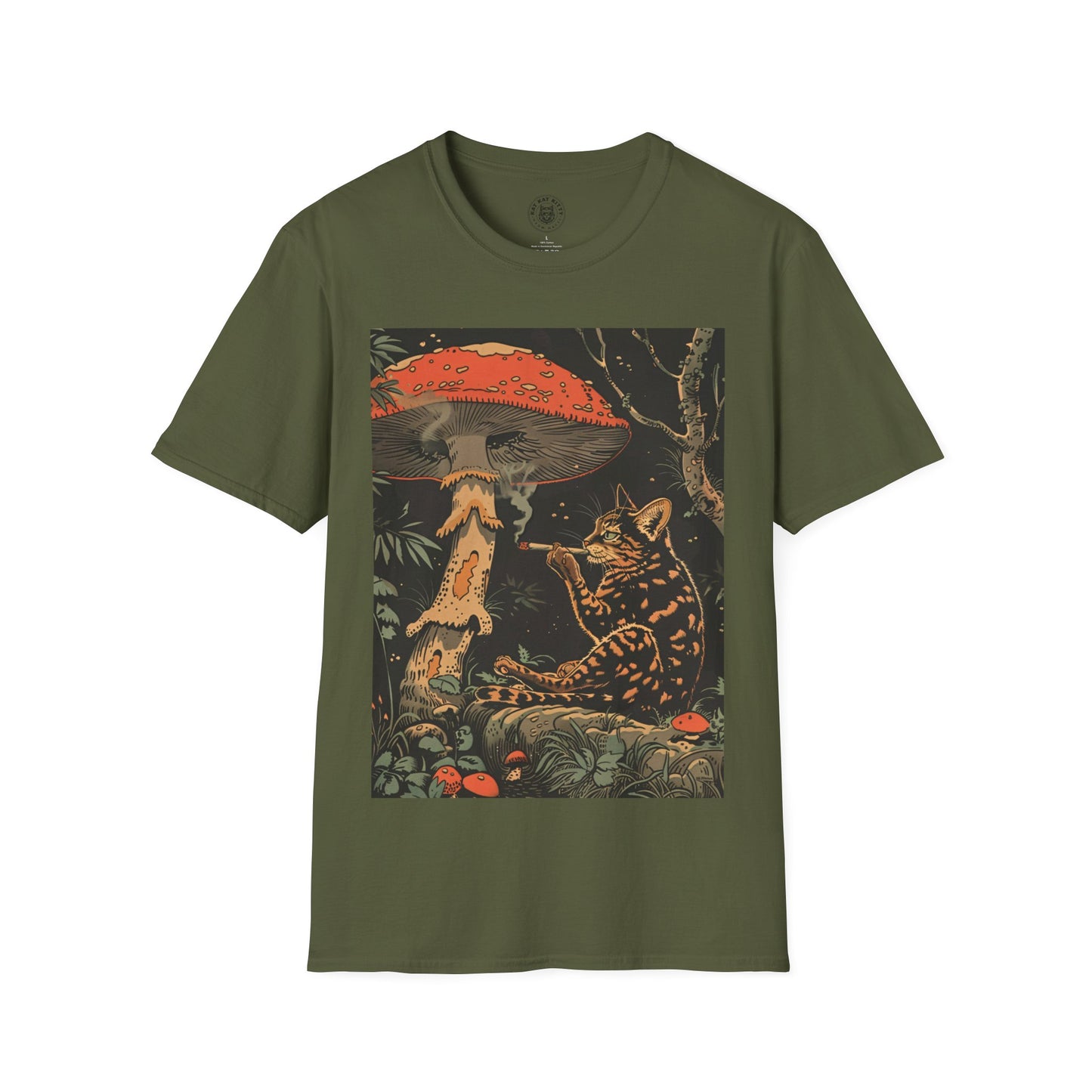 Cat, Blunt and Mushroom - Unisex Cat Graphic Tees | Graphic T Shirts
