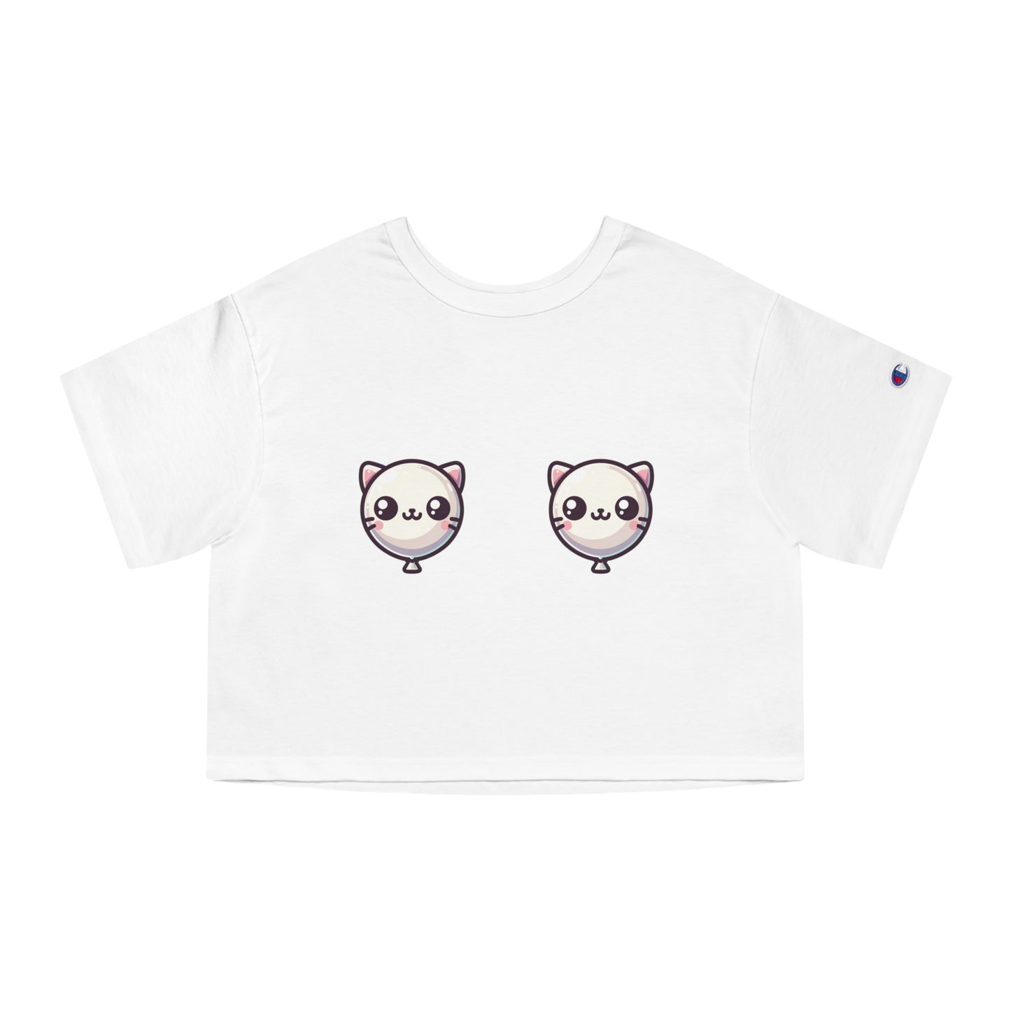 Pink Baloon Cat Tiddies - Champion® Women's Heritage Cropped T-Shirt