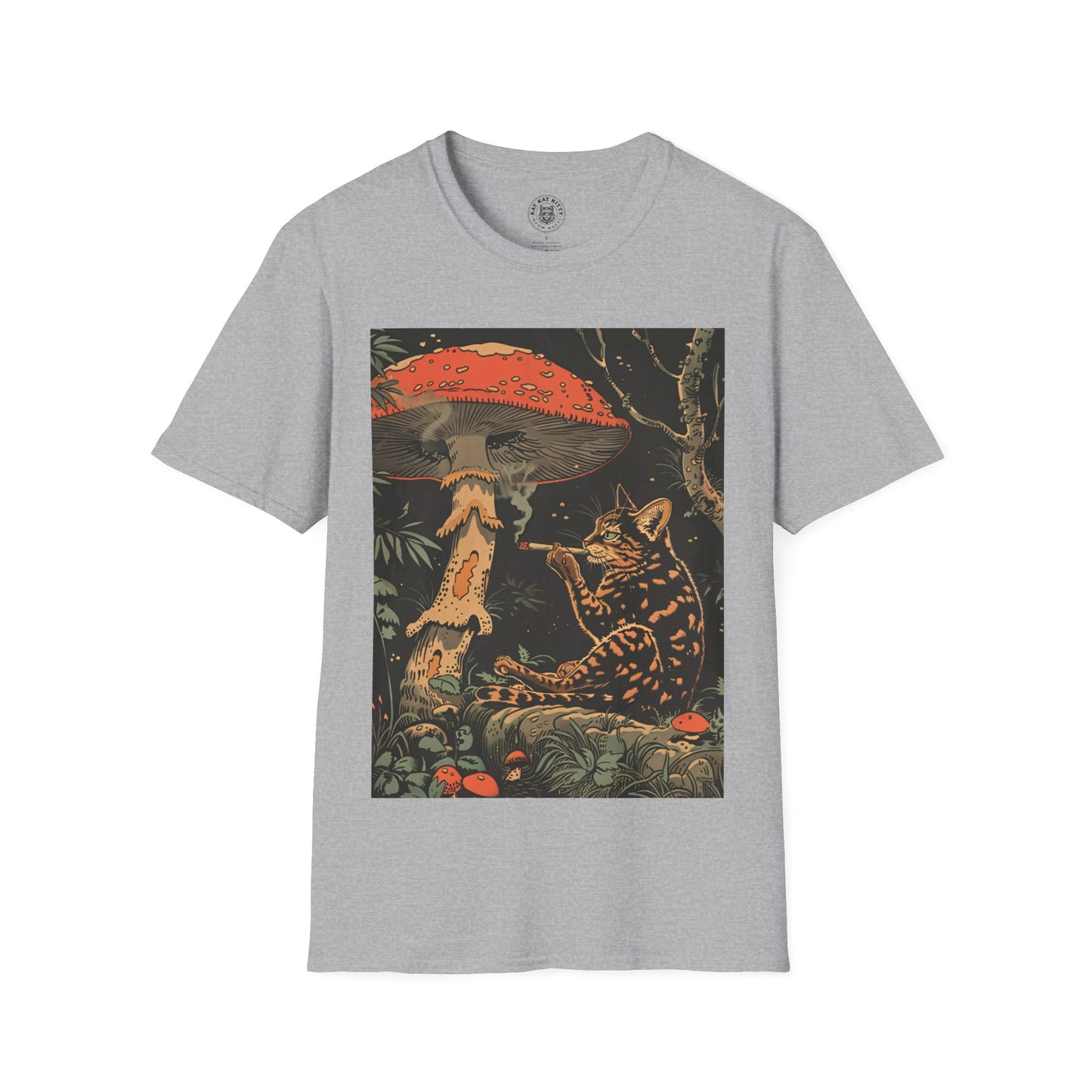 Cat, Blunt and Mushroom - Unisex Cat Graphic Tees | Graphic T Shirts