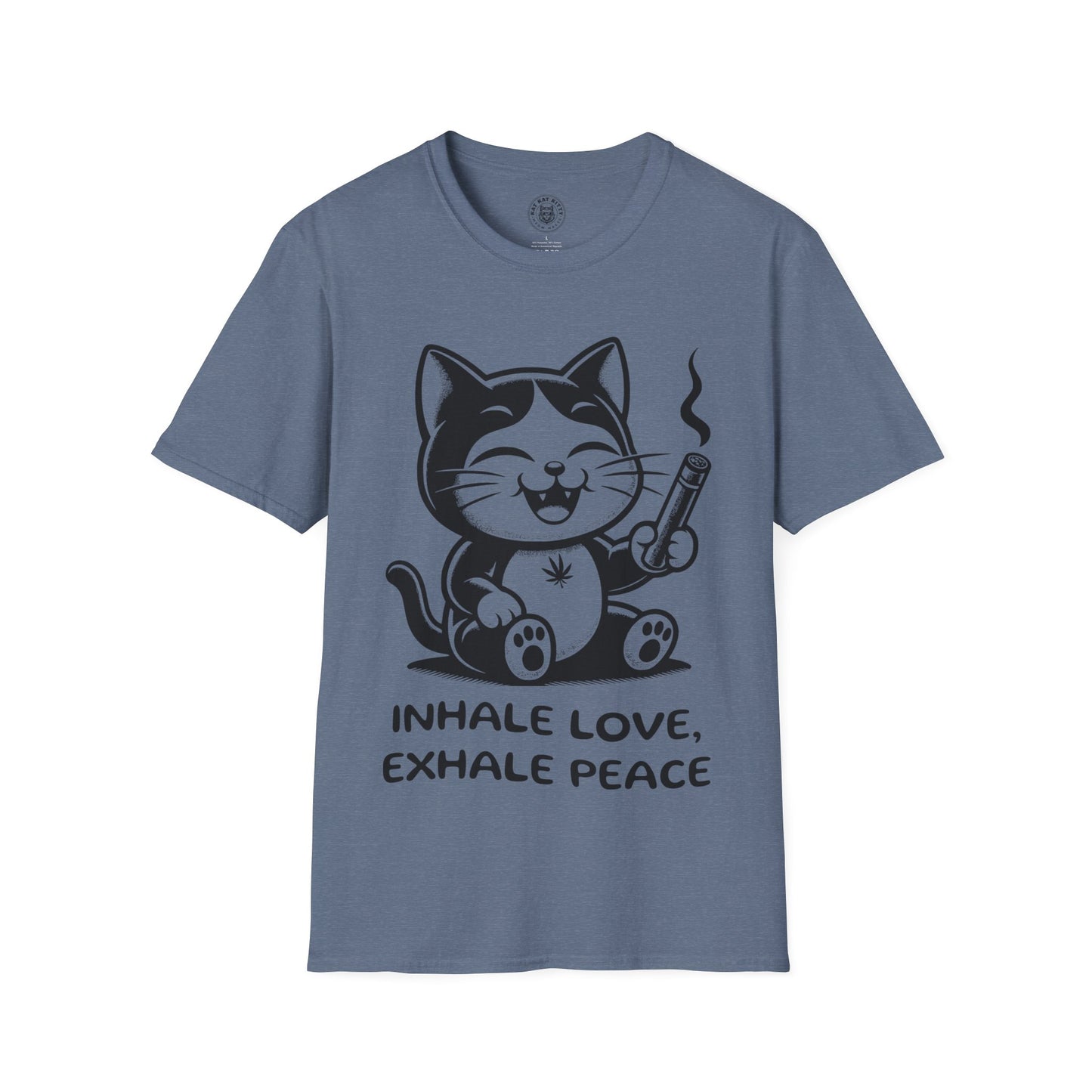 Inhale Love Exhale Peace - Unisex Cat Graphic Tees | Graphic T Shirts