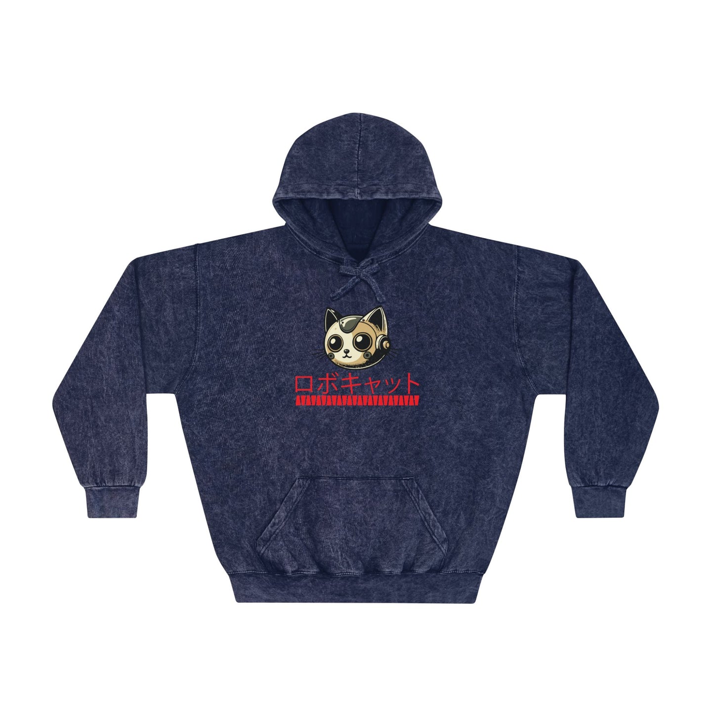 Robocat - Unisex Mineral Wash Cat Hoodie