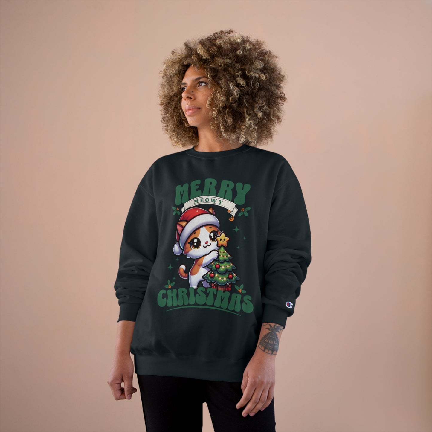 Merry Meowy Christmas - Champion® Cat Sweatshirt