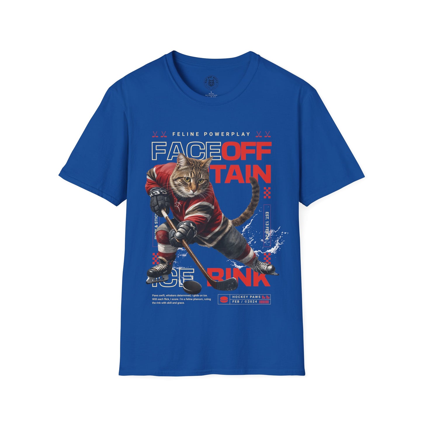 Hockey Cat - Unisex Cat Graphic Tees | Graphic T Shirts