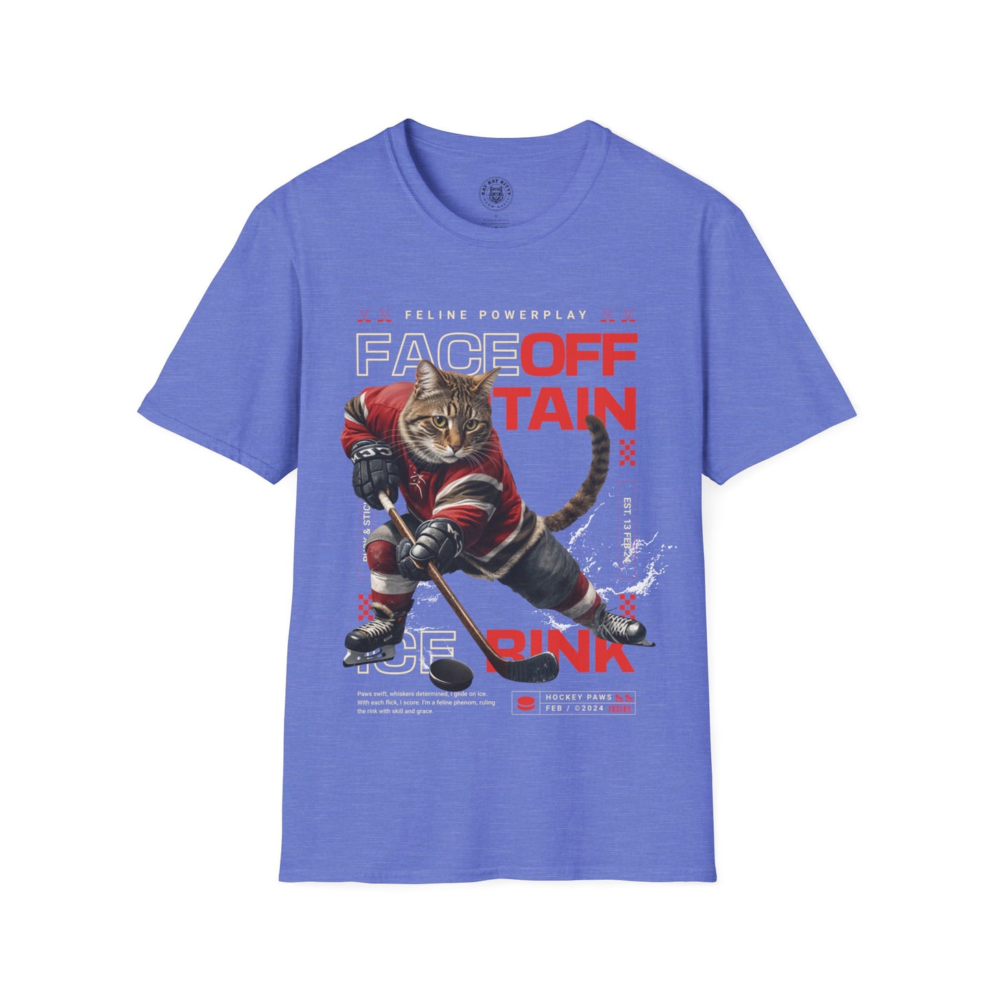 Hockey Cat - Unisex Cat Graphic Tees | Graphic T Shirts