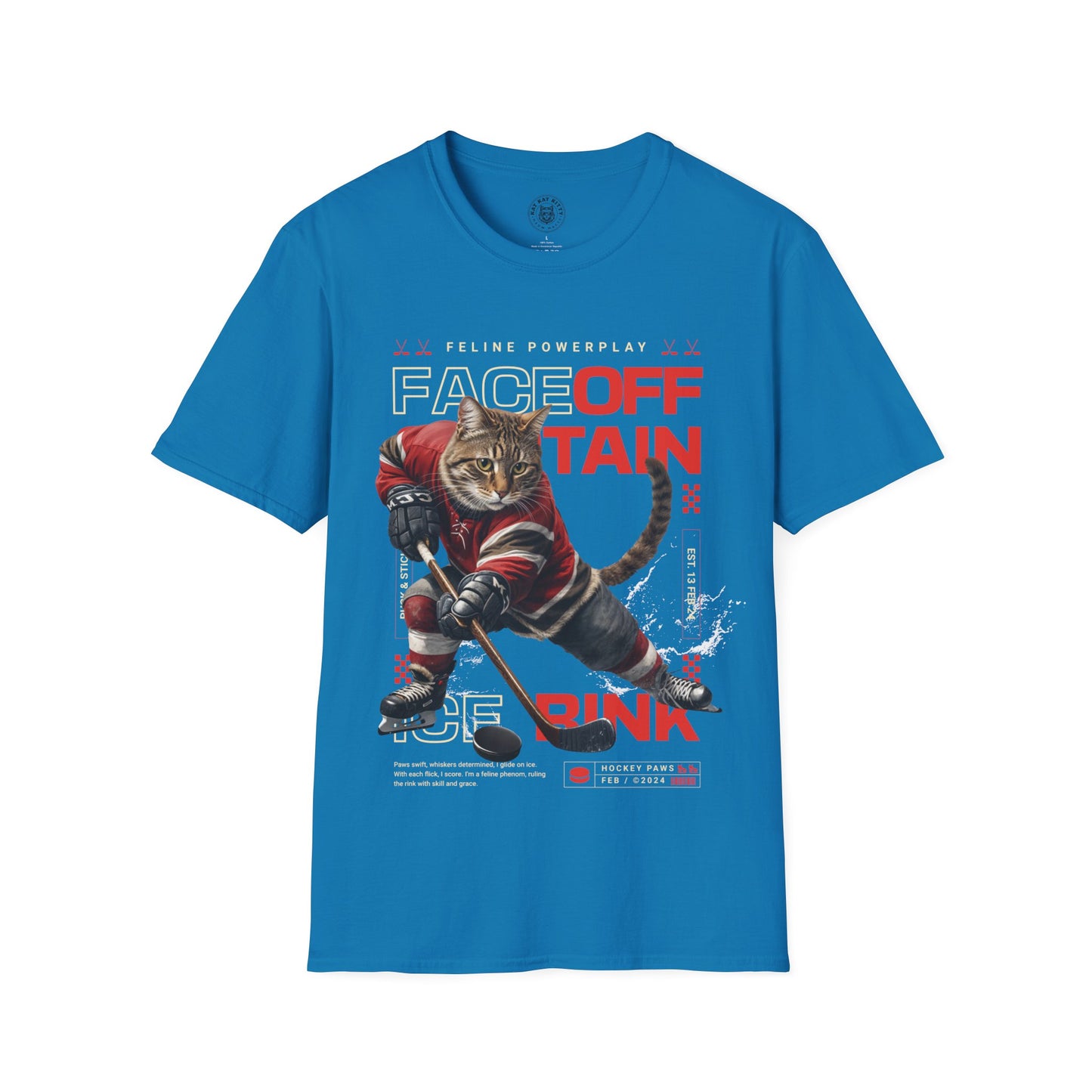 Hockey Cat - Unisex Cat Graphic Tees | Graphic T Shirts