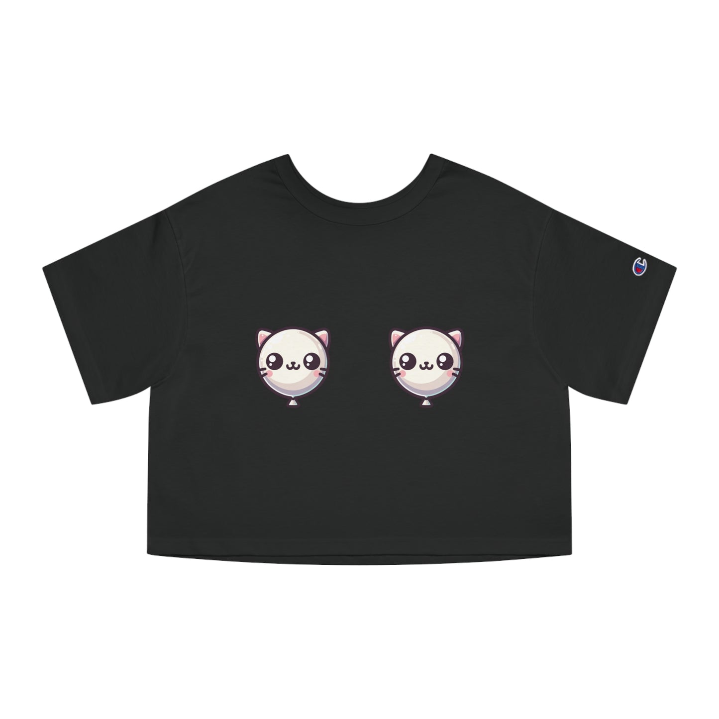 Pink Baloon Cat Tiddies - Champion® Women's Heritage Cropped T-Shirt