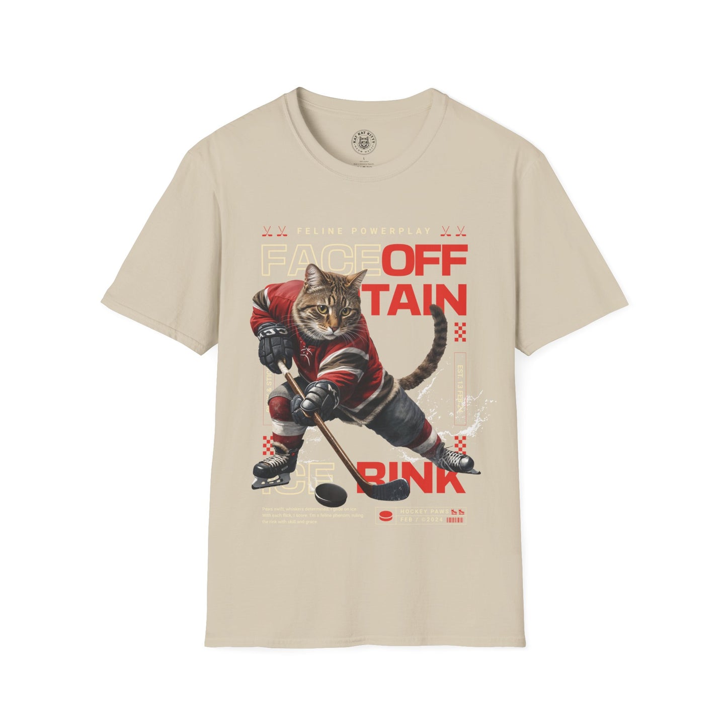Hockey Cat - Unisex Cat Graphic Tees | Graphic T Shirts