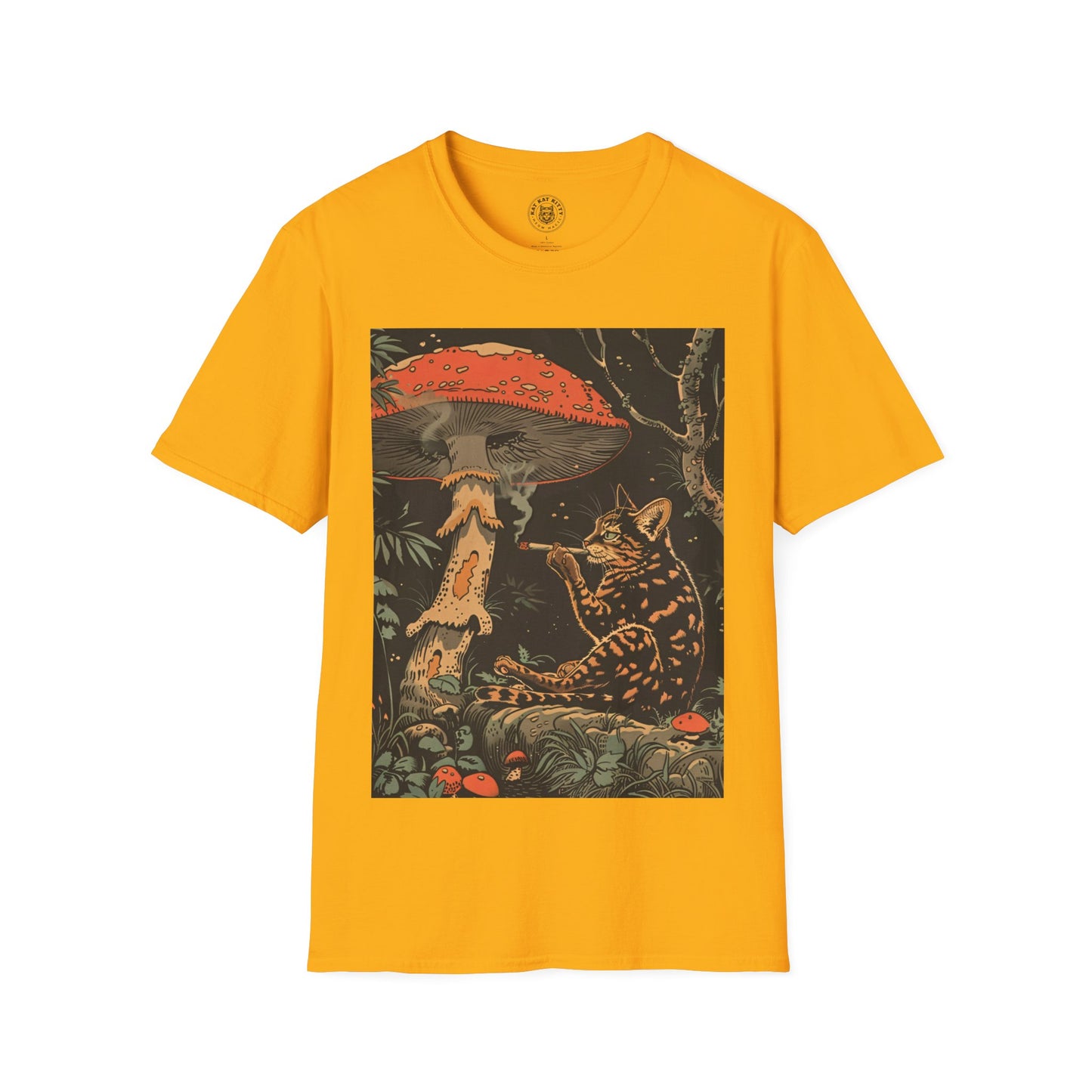 Cat, Blunt and Mushroom - Unisex Cat Graphic Tees | Graphic T Shirts