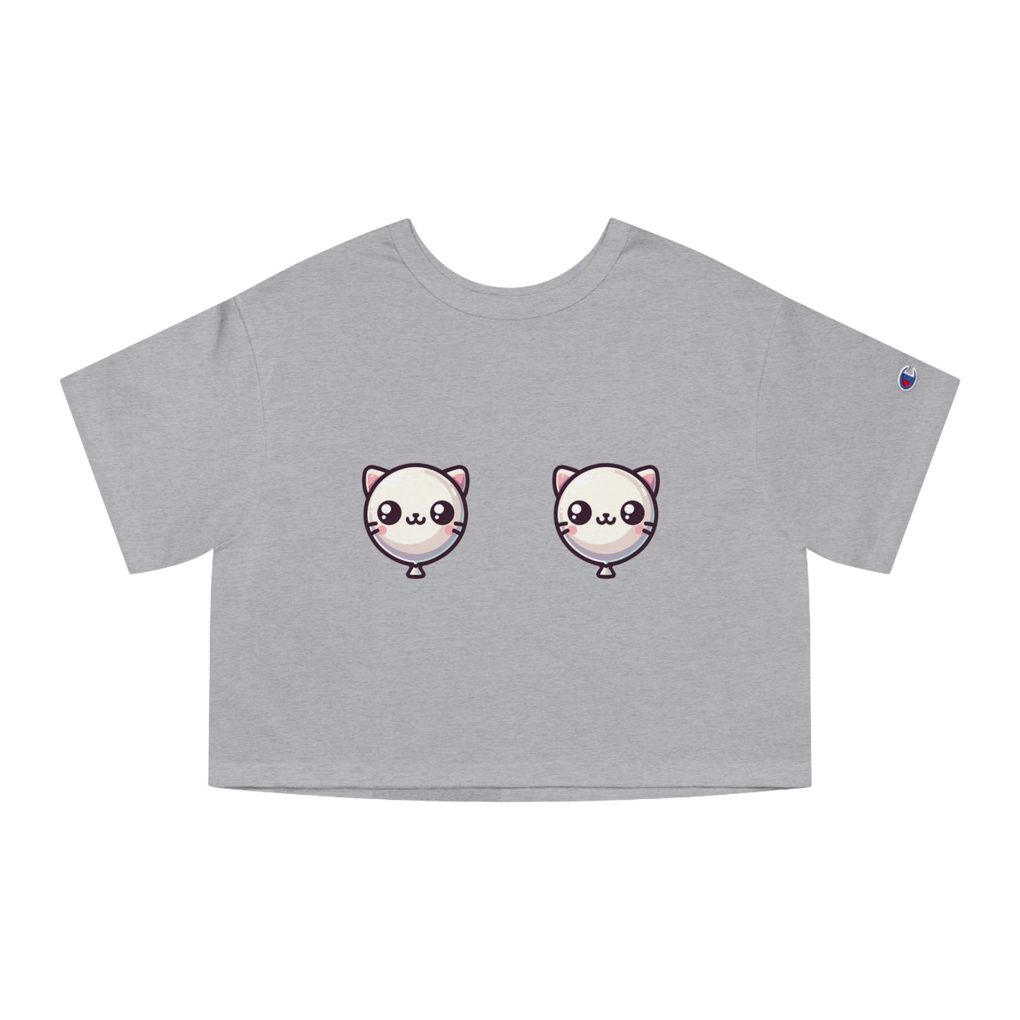 Pink Baloon Cat Tiddies - Champion® Women's Heritage Cropped T-Shirt