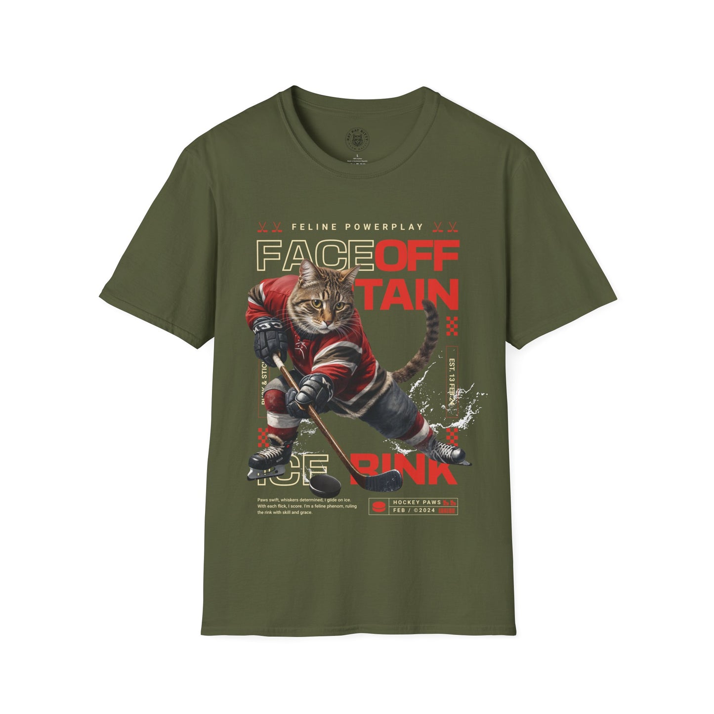 Hockey Cat - Unisex Cat Graphic Tees | Graphic T Shirts