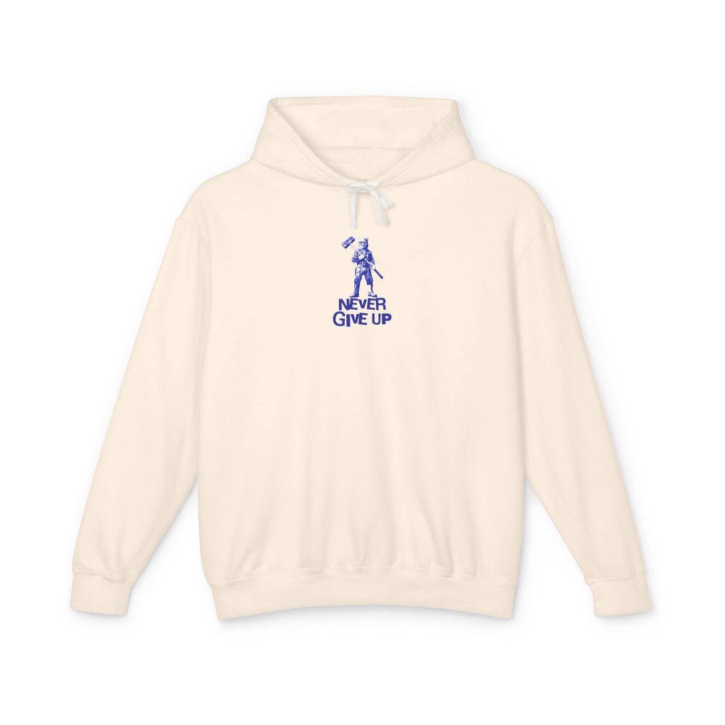Never Give Up - Unisex Lightweight Cat Hooded Sweatshirt