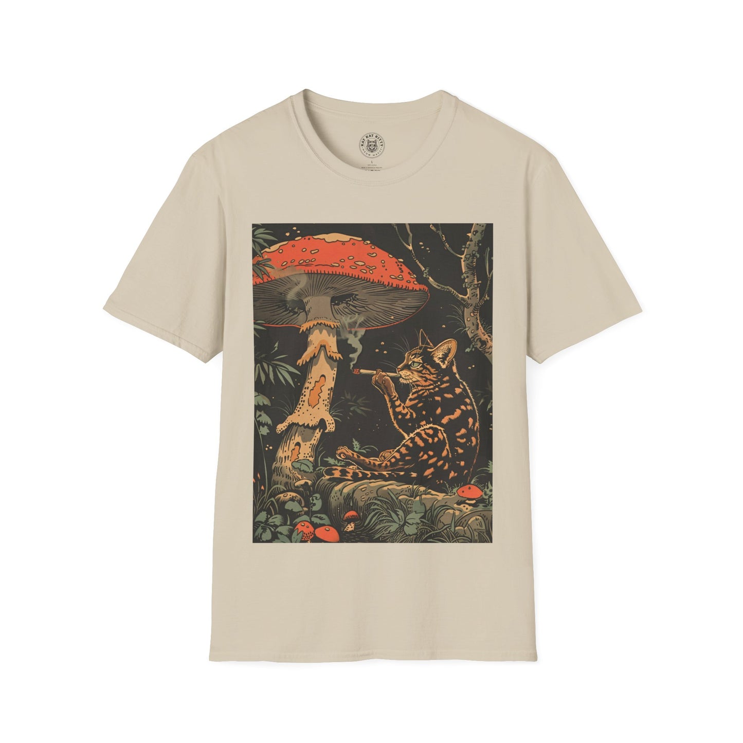 Cat, Blunt and Mushroom - Unisex Cat Graphic Tees | Graphic T Shirts