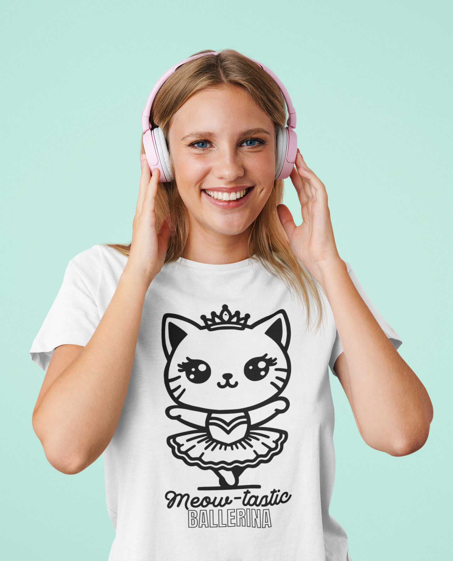 Meow-tastic Ballerina - Women's Cat Graphic Tees | Graphic T Shirts