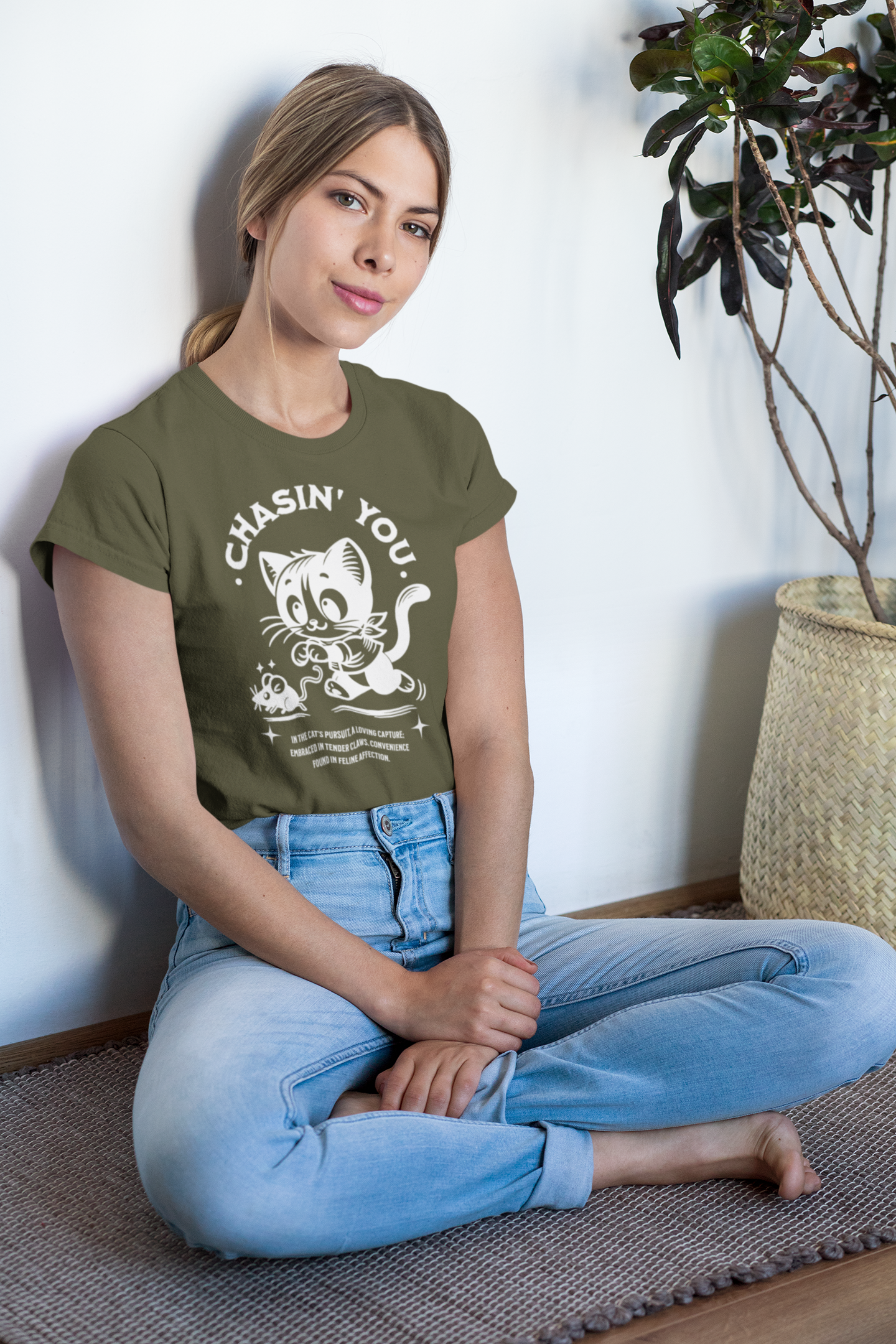 Chasing You - Unisex Cat Graphic Tees | Graphic T Shirts