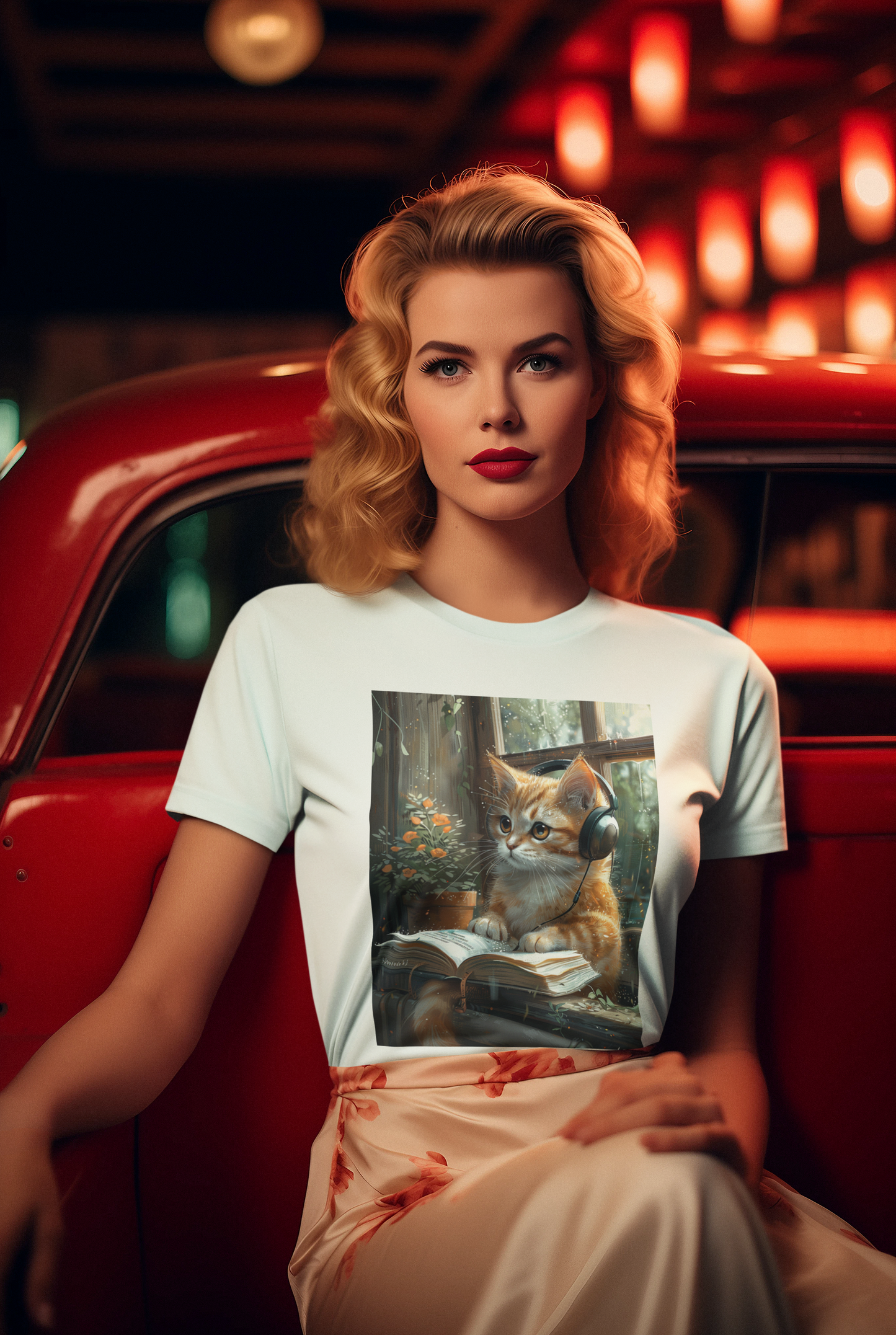 Painting Reading Cat - Unisex Cat Graphic Tees | Graphic T Shirts