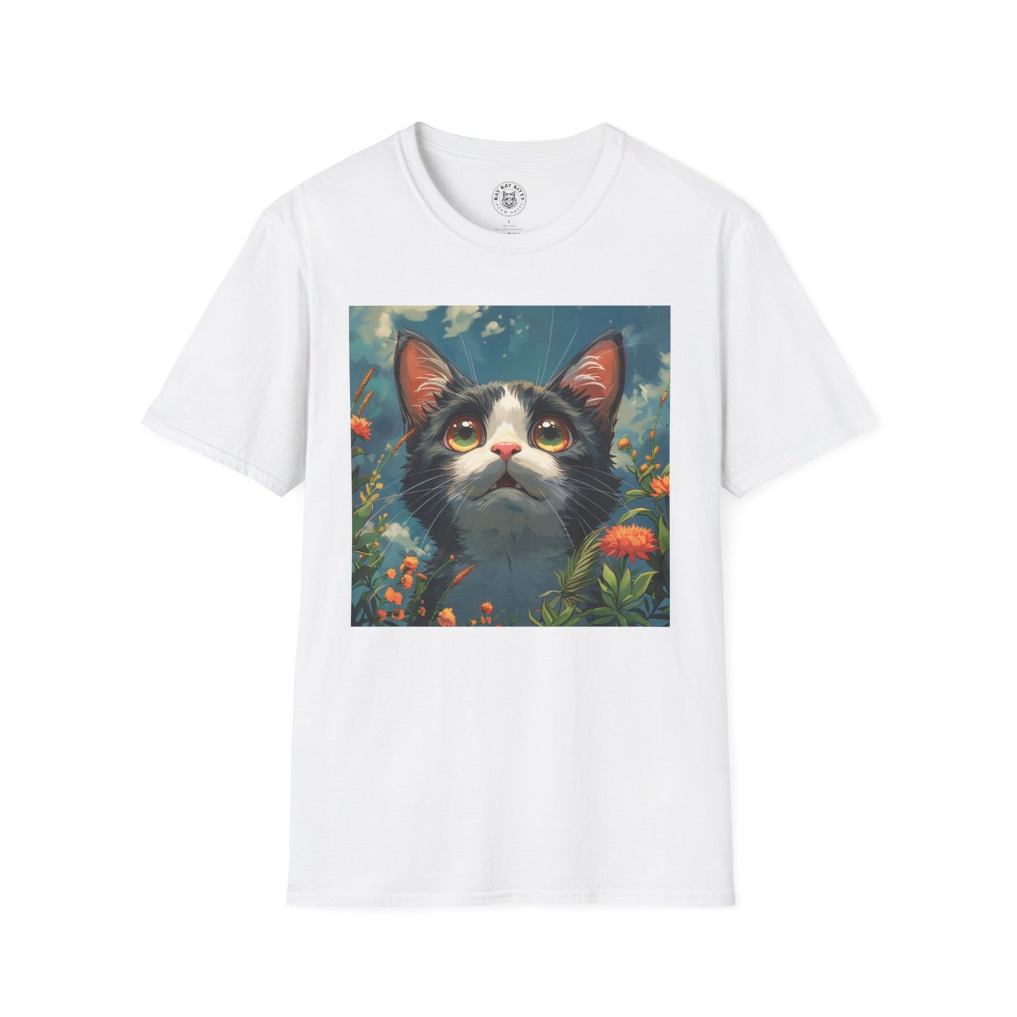 Anime Amazed Cat - Unisex Cat Graphic Tees | Graphic T Shirts