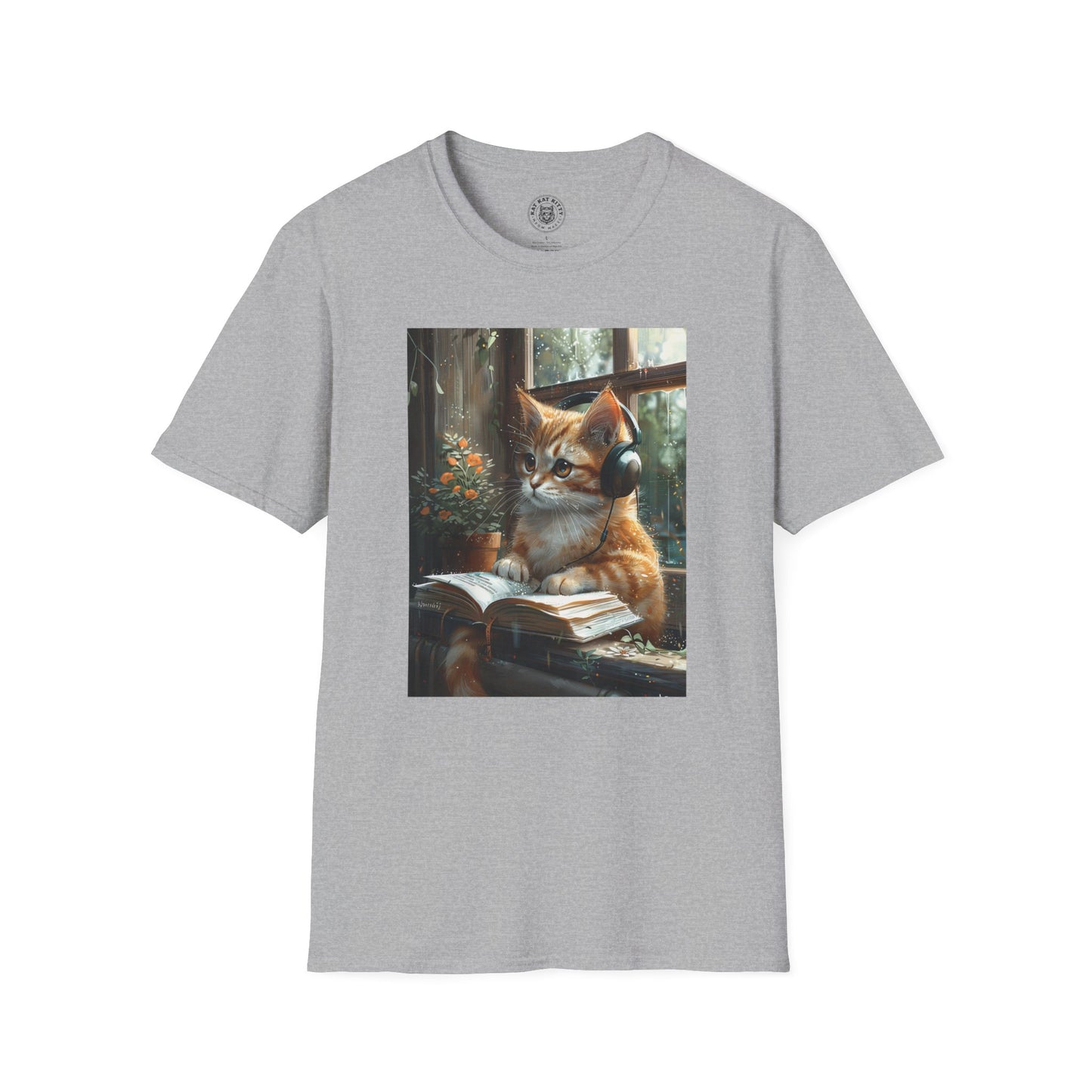 Painting Reading Cat - Unisex Cat Graphic Tees | Graphic T Shirts