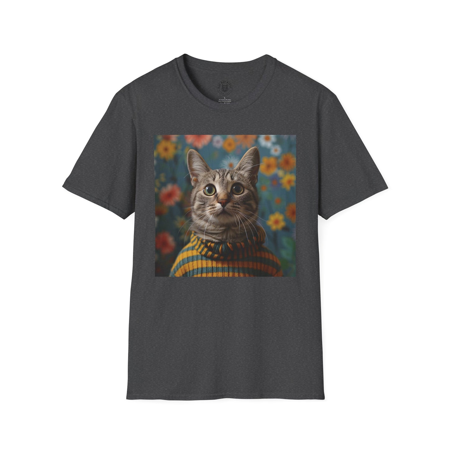 Portrait of a Cat in a Sweater - Unisex Cat Graphic Tees | Graphic T Shirts