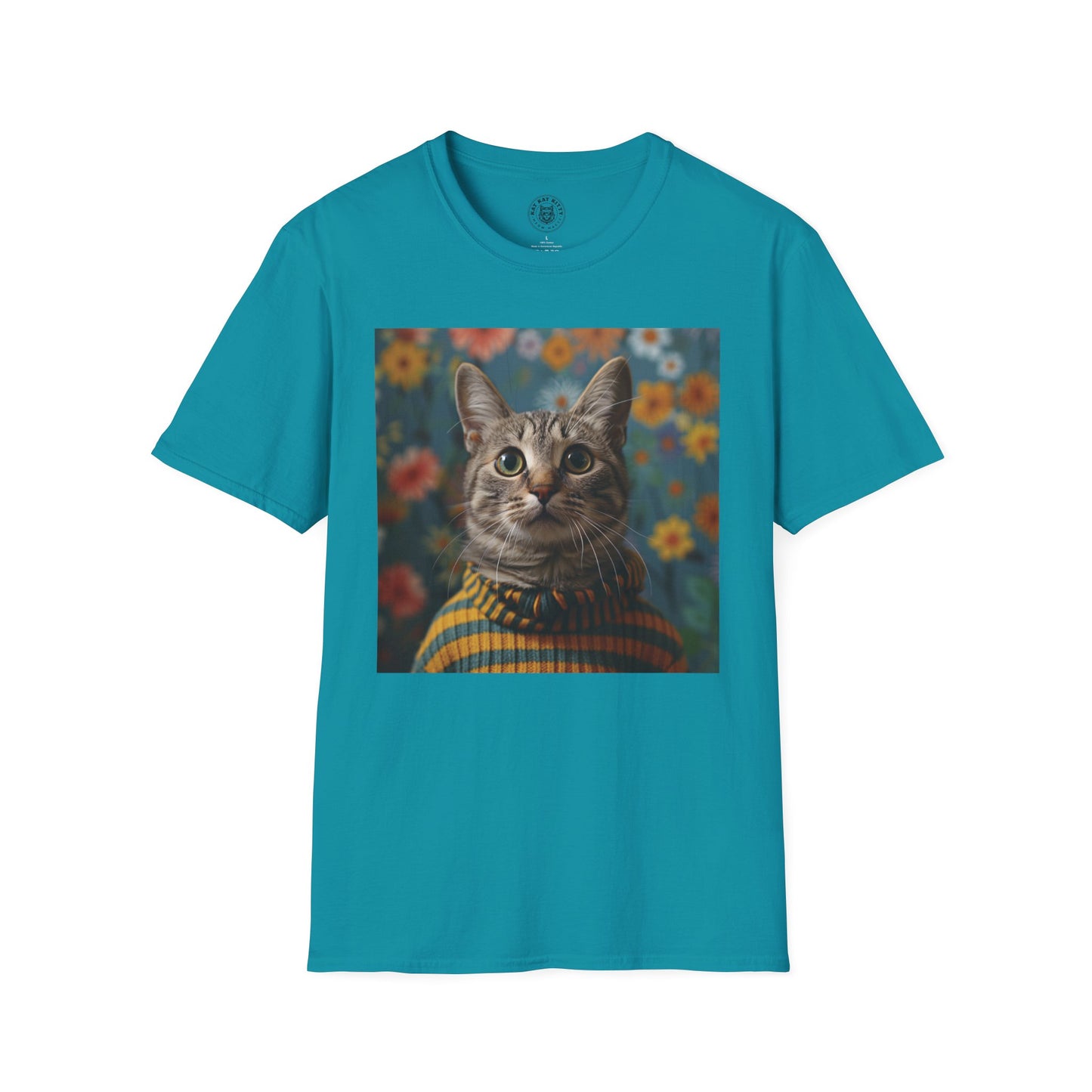 Portrait of a Cat in a Sweater - Unisex Cat Graphic Tees | Graphic T Shirts