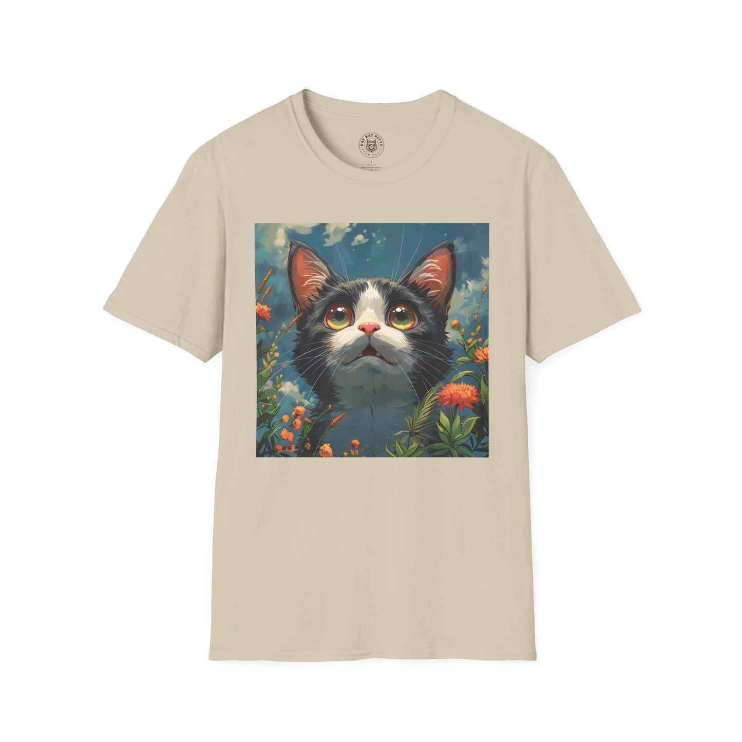 Anime Amazed Cat - Unisex Cat Graphic Tees | Graphic T Shirts