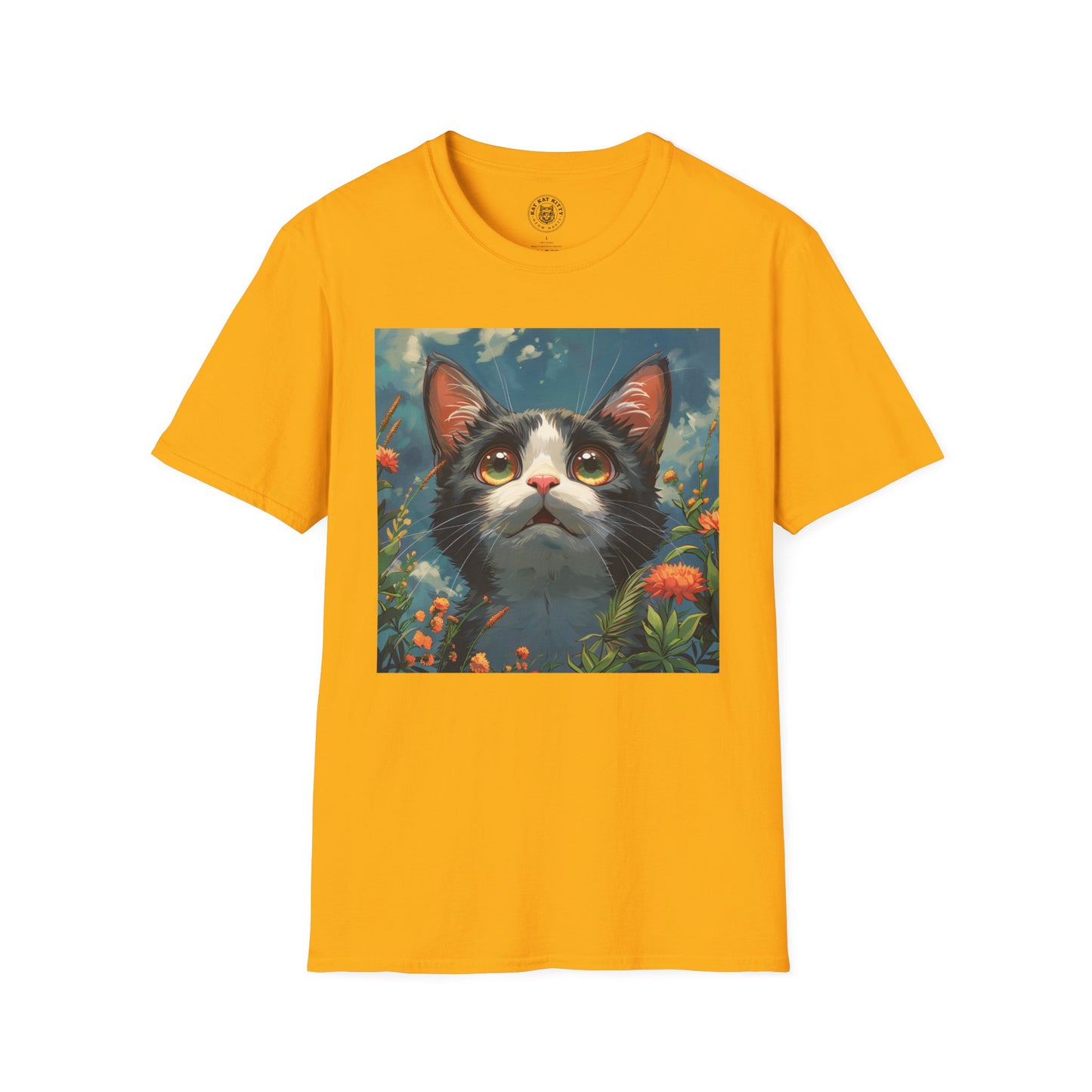 Anime Amazed Cat - Unisex Cat Graphic Tees | Graphic T Shirts