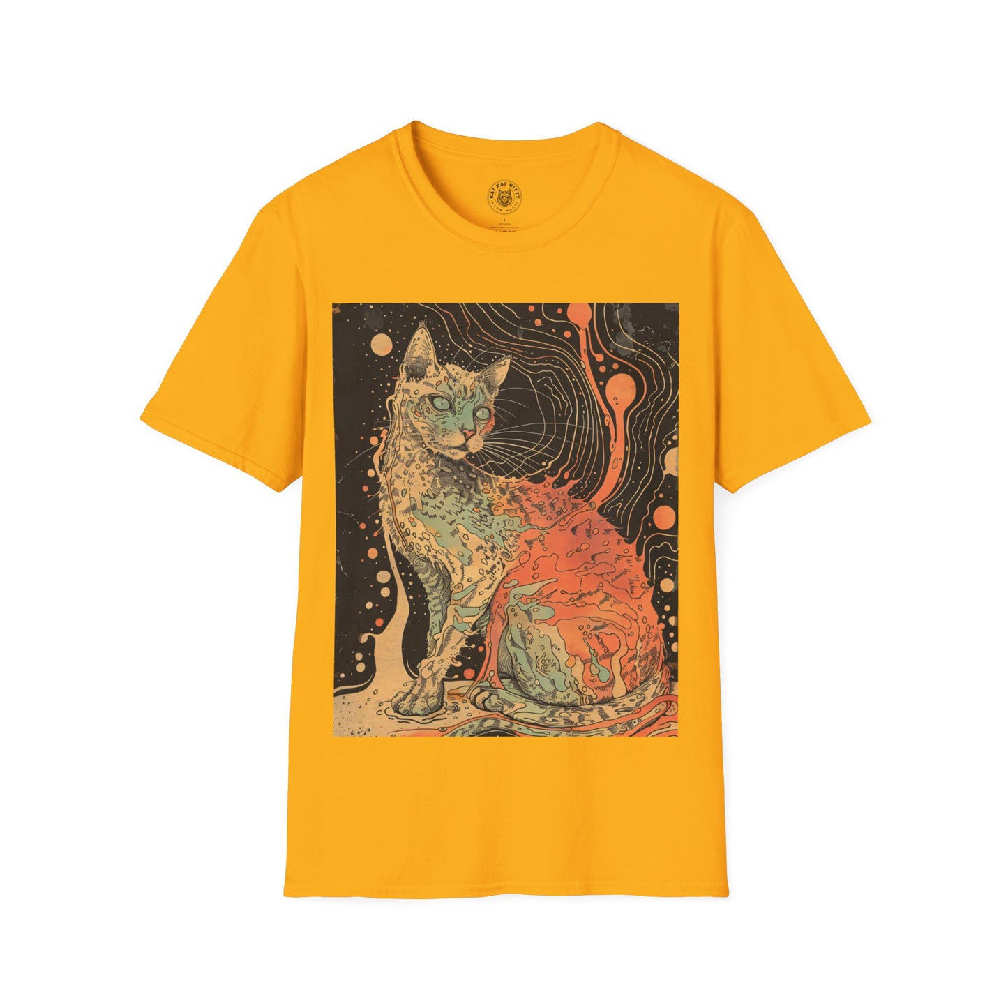 Illustration Stoner Doom Cat - Unisex Cat Graphic Tees | Graphic T Shirts