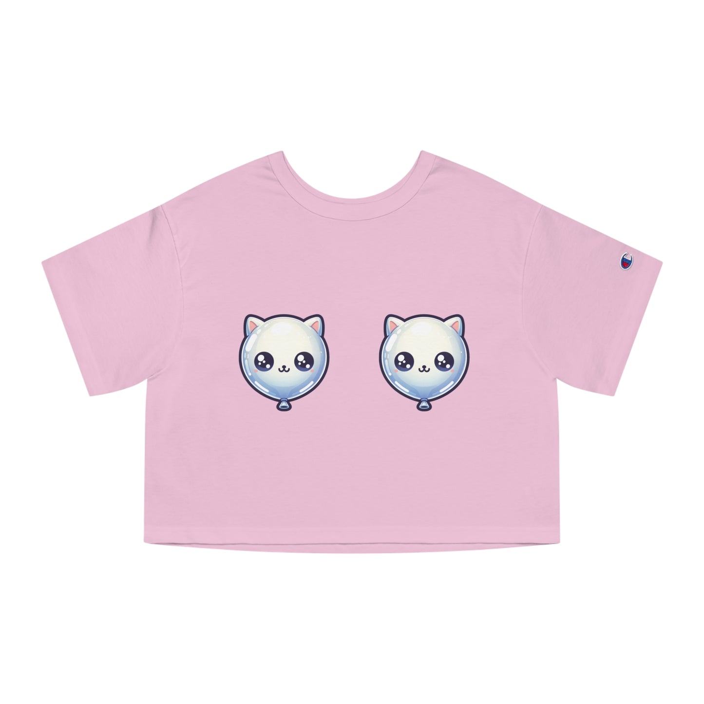 Blue Baloon Cat Tiddies - Champion® Women's Heritage Cropped T-Shirt