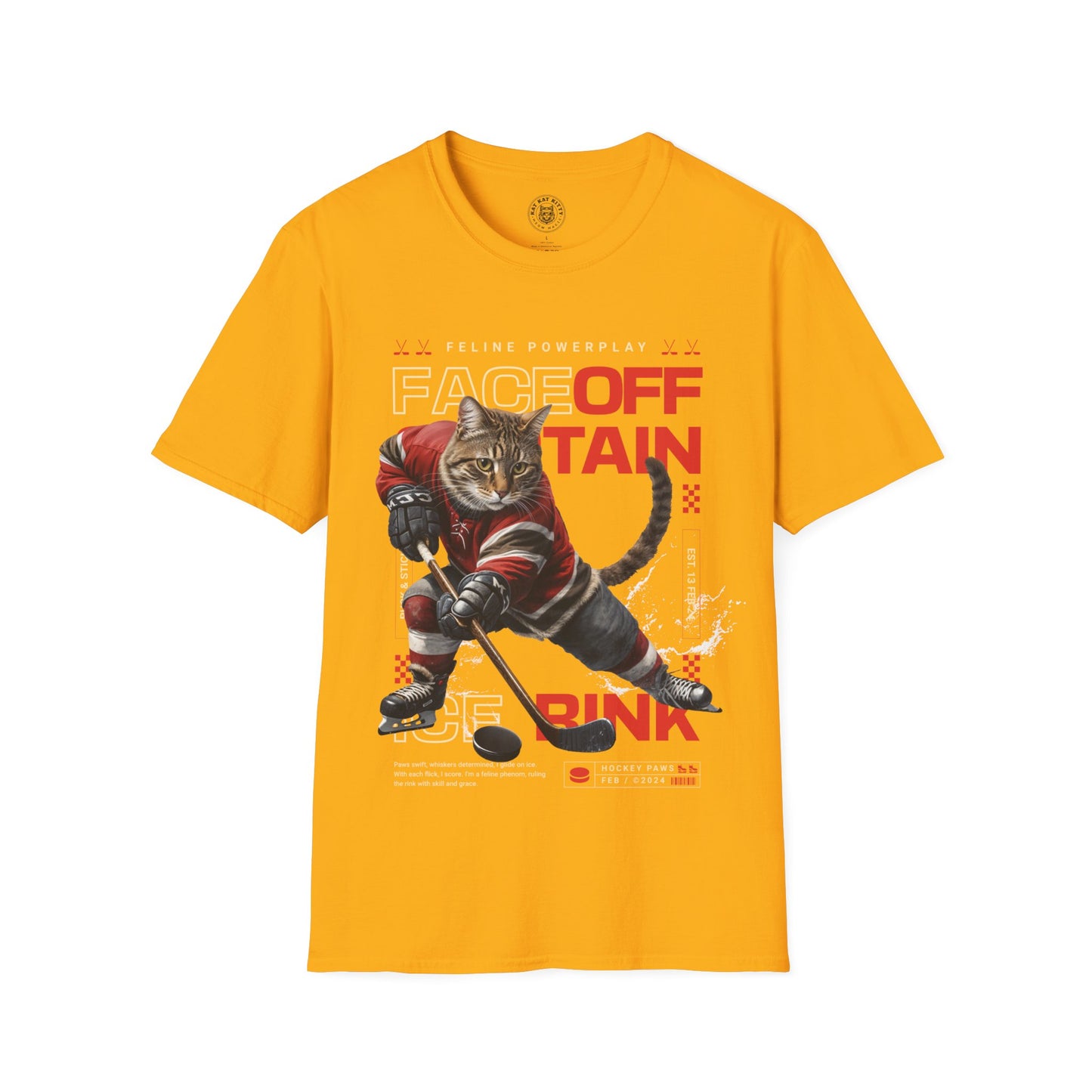 Hockey Cat - Unisex Cat Graphic Tees | Graphic T Shirts