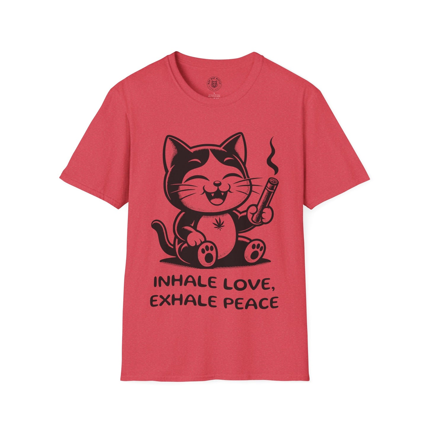 Inhale Love Exhale Peace - Unisex Cat Graphic Tees | Graphic T Shirts