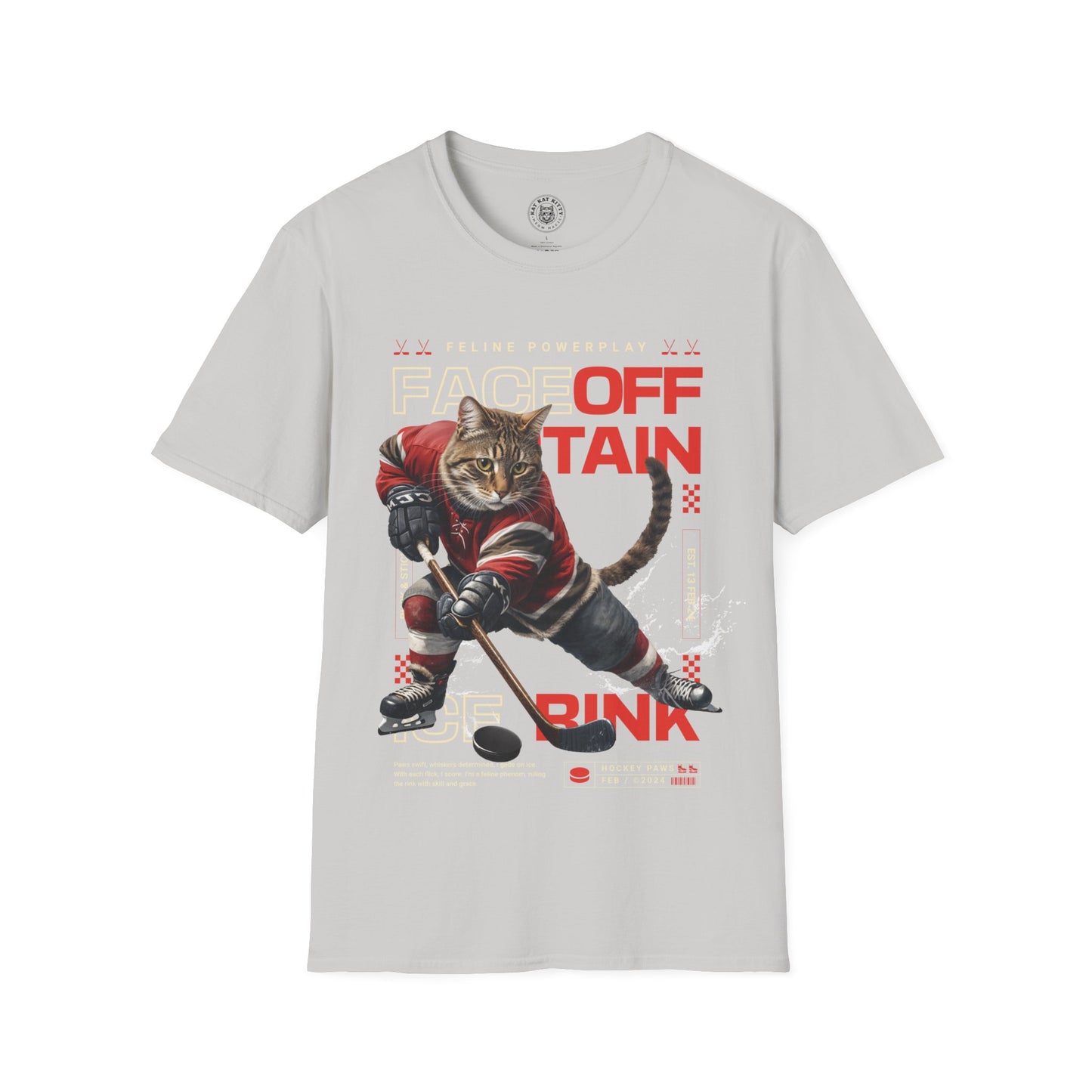 Hockey Cat - Unisex Cat Graphic Tees | Graphic T Shirts