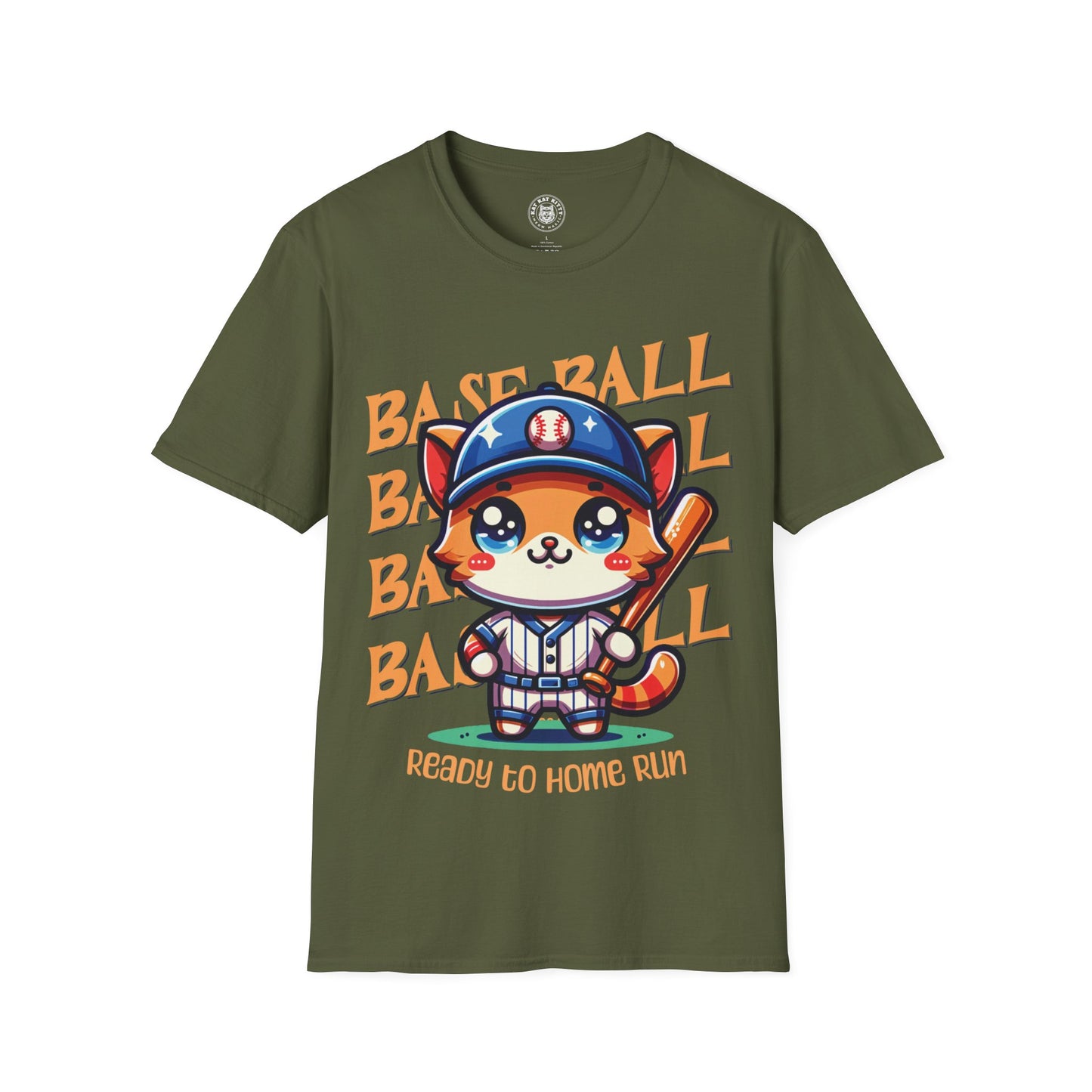 Baseball Cat - Unisex Cat Graphic Tees | Graphic T Shirts