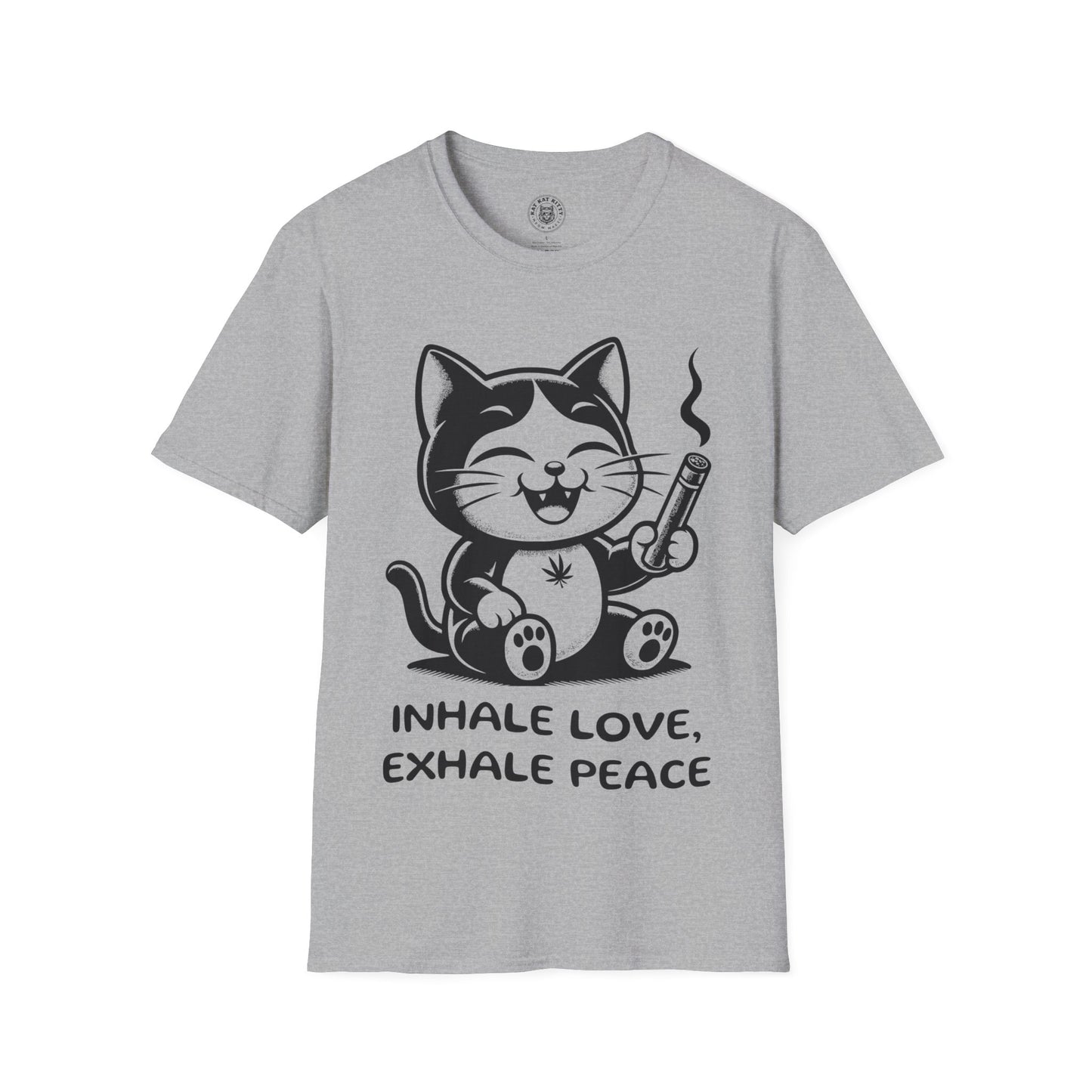 Inhale Love Exhale Peace - Unisex Cat Graphic Tees | Graphic T Shirts