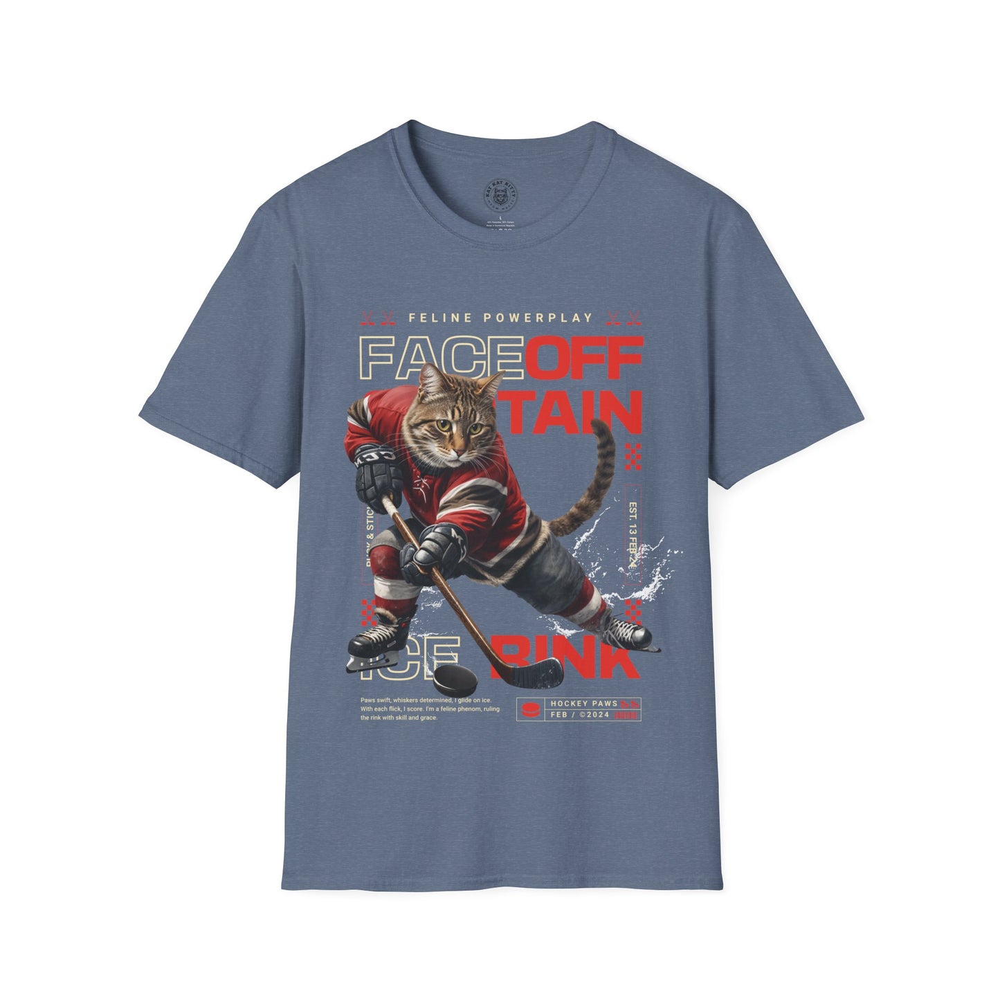 Hockey Cat - Unisex Cat Graphic Tees | Graphic T Shirts