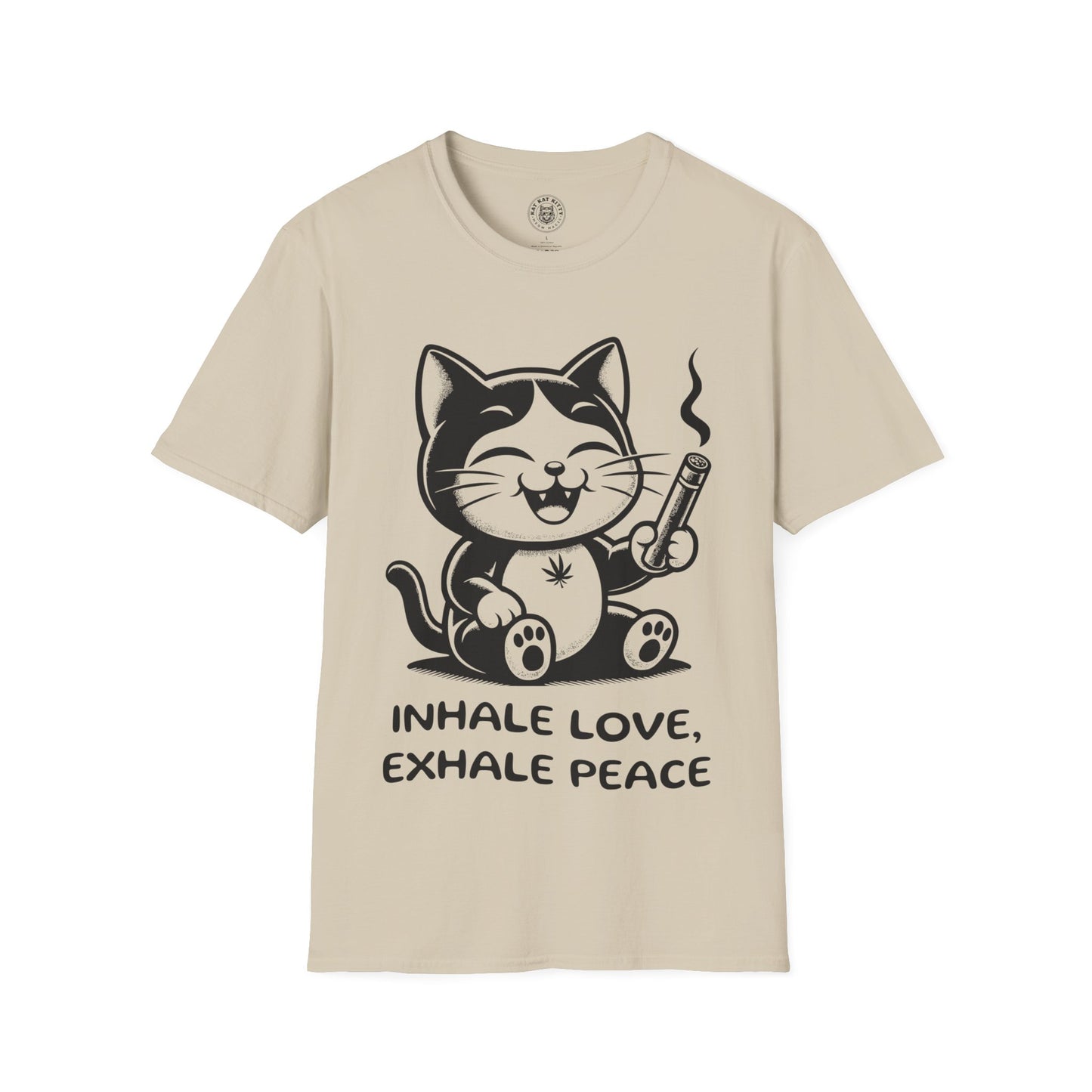 Inhale Love Exhale Peace - Unisex Cat Graphic Tees | Graphic T Shirts