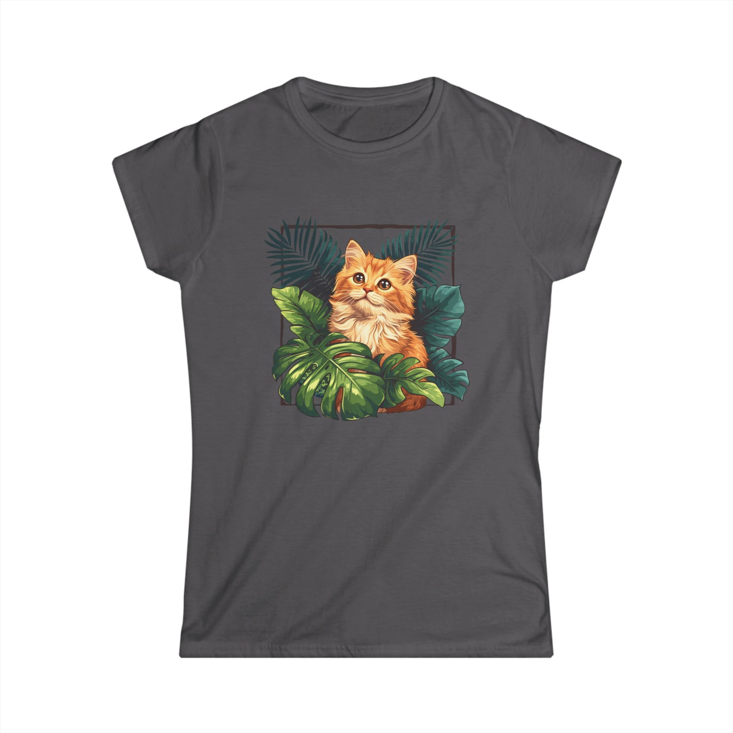Monsteras And  Cat - Women's Cat Graphic Tees | Graphic T Shirts