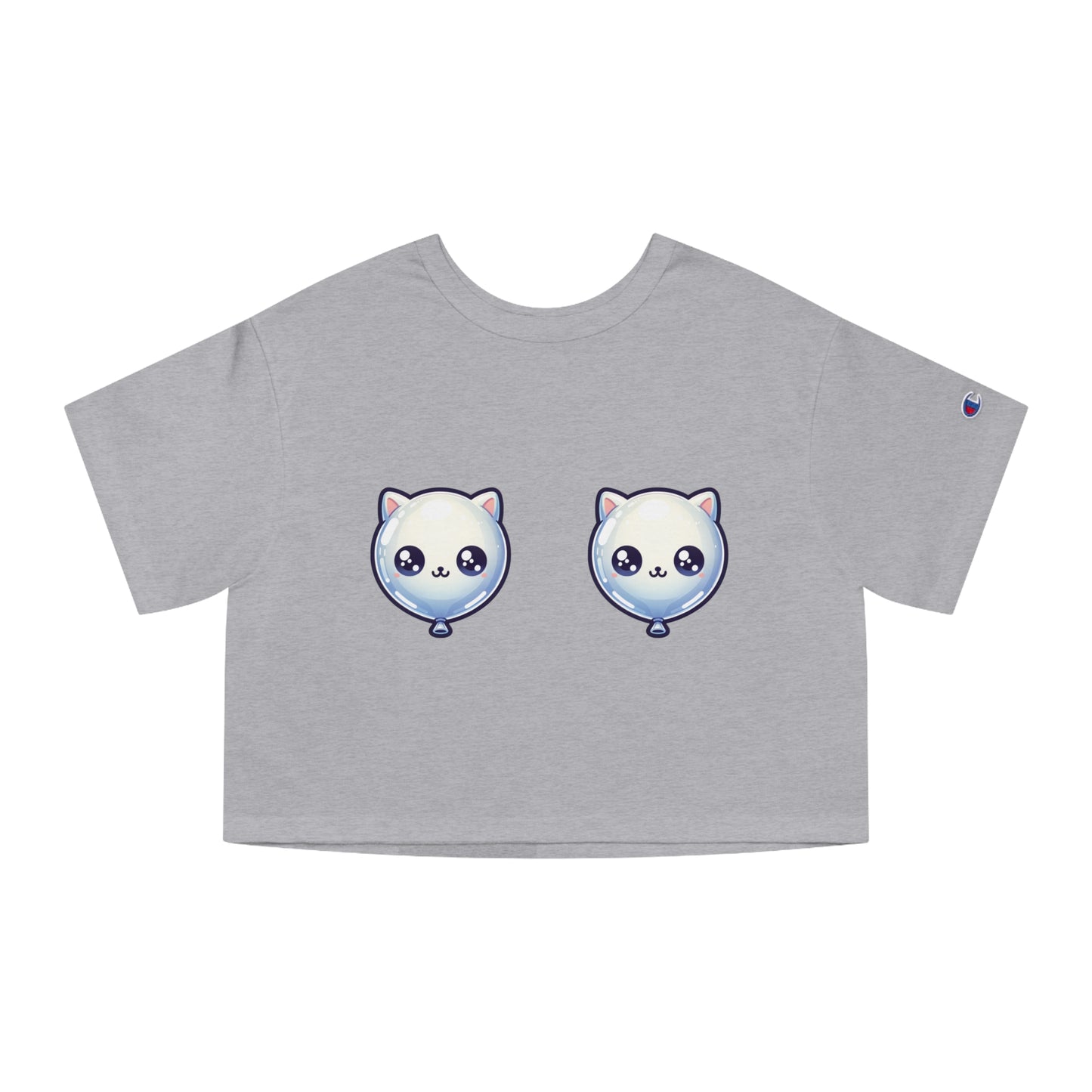 Blue Baloon Cat Tiddies - Champion® Women's Heritage Cropped T-Shirt