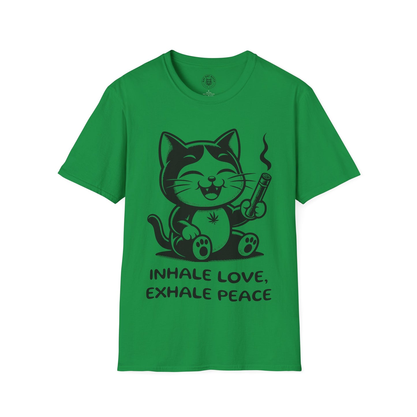 Inhale Love Exhale Peace - Unisex Cat Graphic Tees | Graphic T Shirts