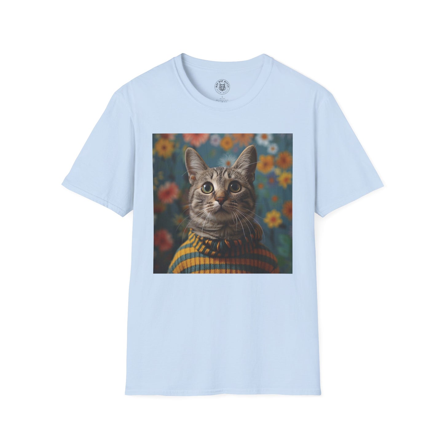 Portrait of a Cat in a Sweater - Unisex Cat Graphic Tees | Graphic T Shirts