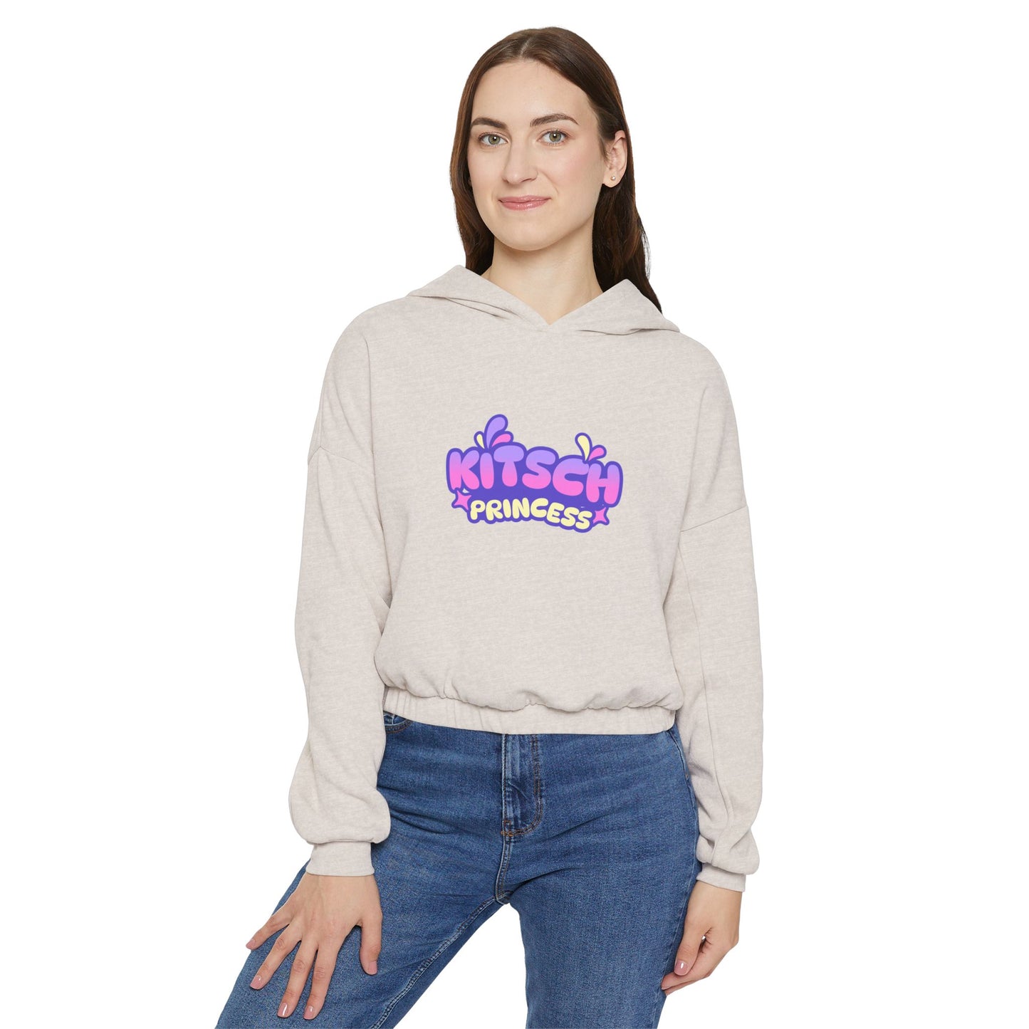 Kitsch Princess - Women's Cinched Bottom Cat Hoodie
