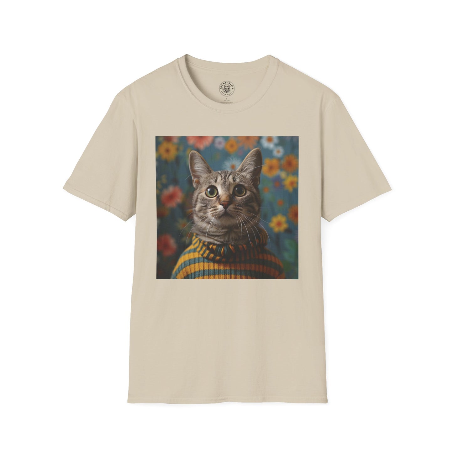 Portrait of a Cat in a Sweater - Unisex Cat Graphic Tees | Graphic T Shirts