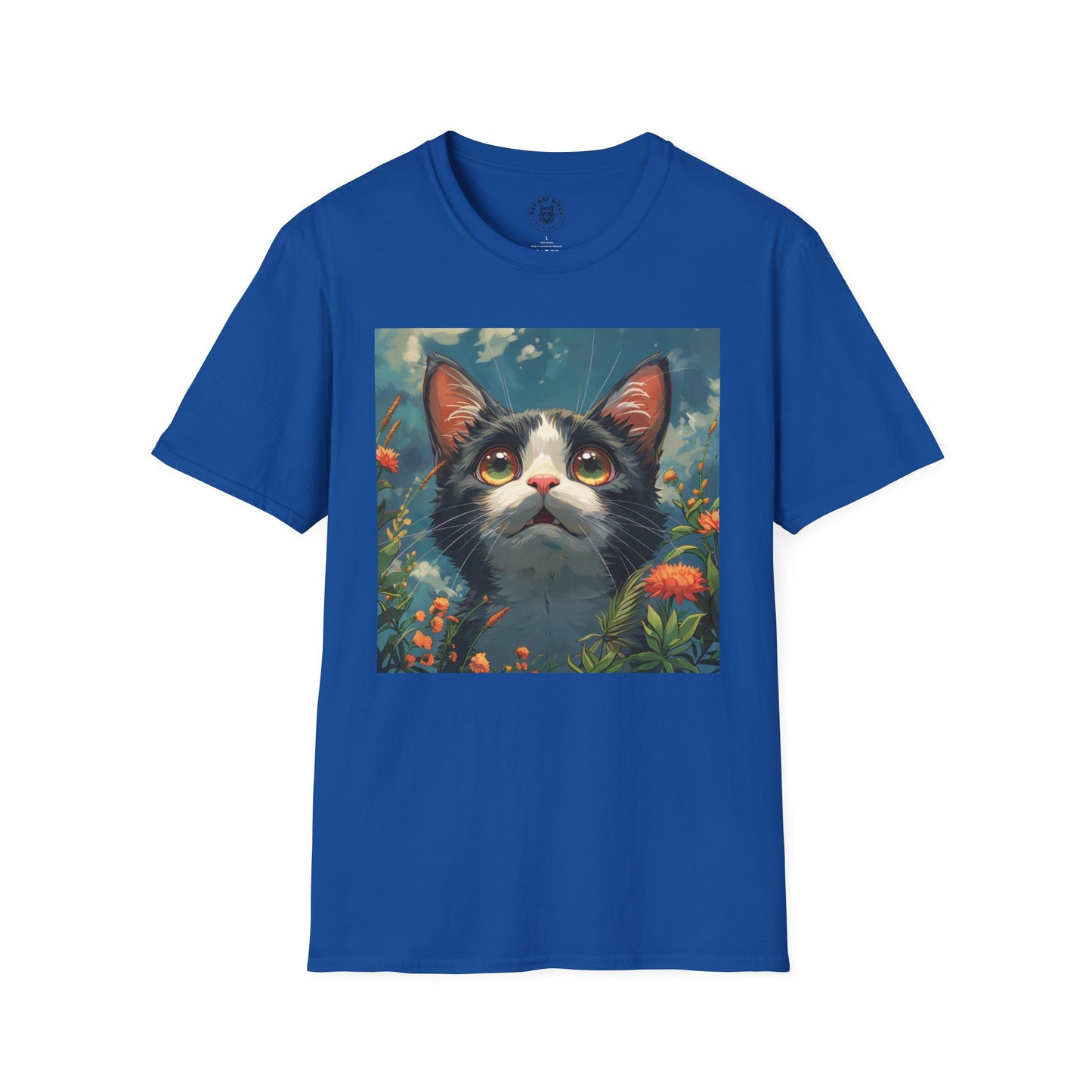 Anime Amazed Cat - Unisex Cat Graphic Tees | Graphic T Shirts