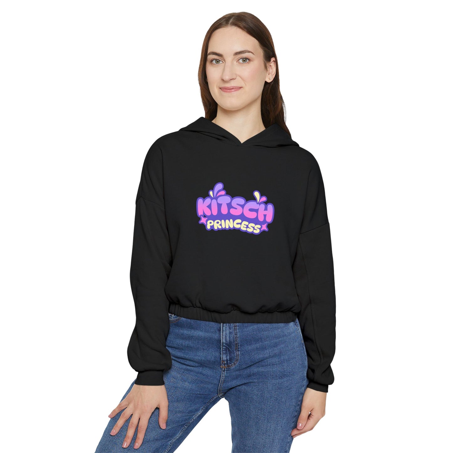 Kitsch Princess - Women's Cinched Bottom Cat Hoodie