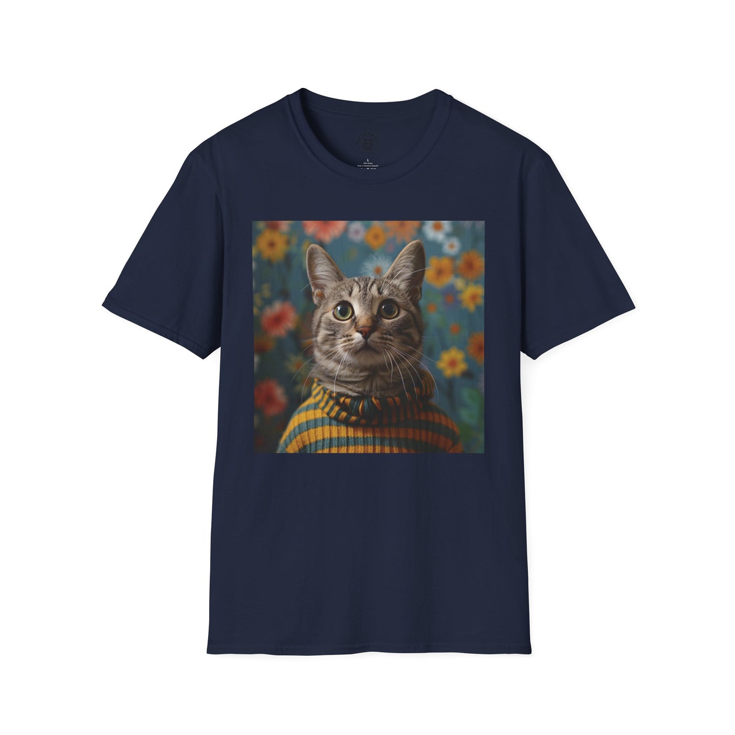 Portrait of a Cat in a Sweater - Unisex Cat Graphic Tees | Graphic T Shirts